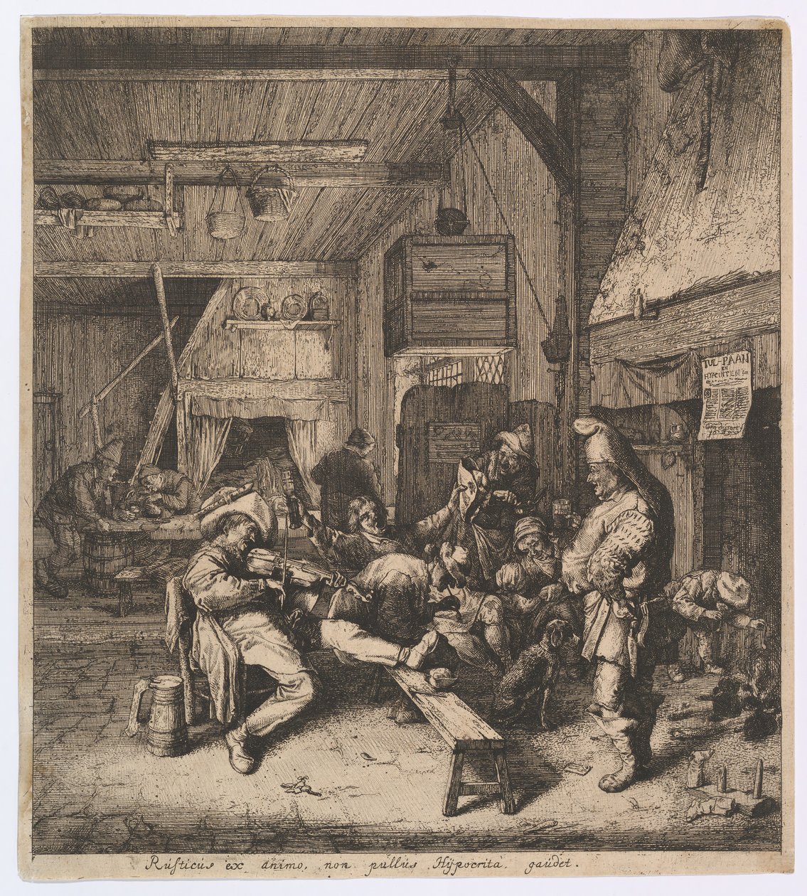 Der Geigenspieler im Gasthaus, 1685 von Cornelis Dusart