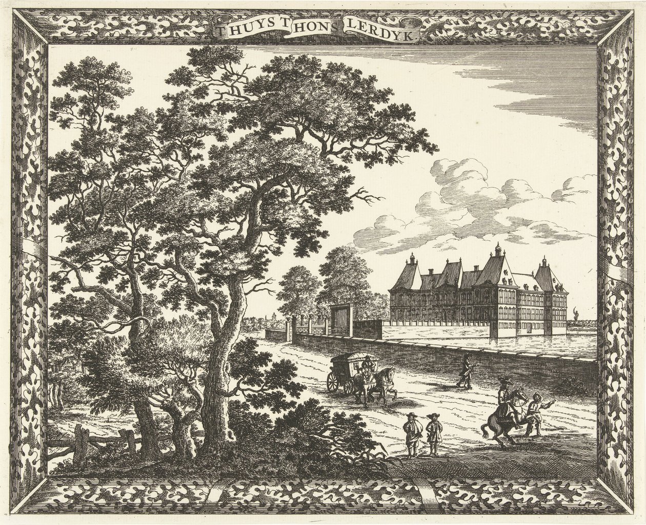 Ansicht des Palastes Honselaarsdijk von Cornelis Elandts
