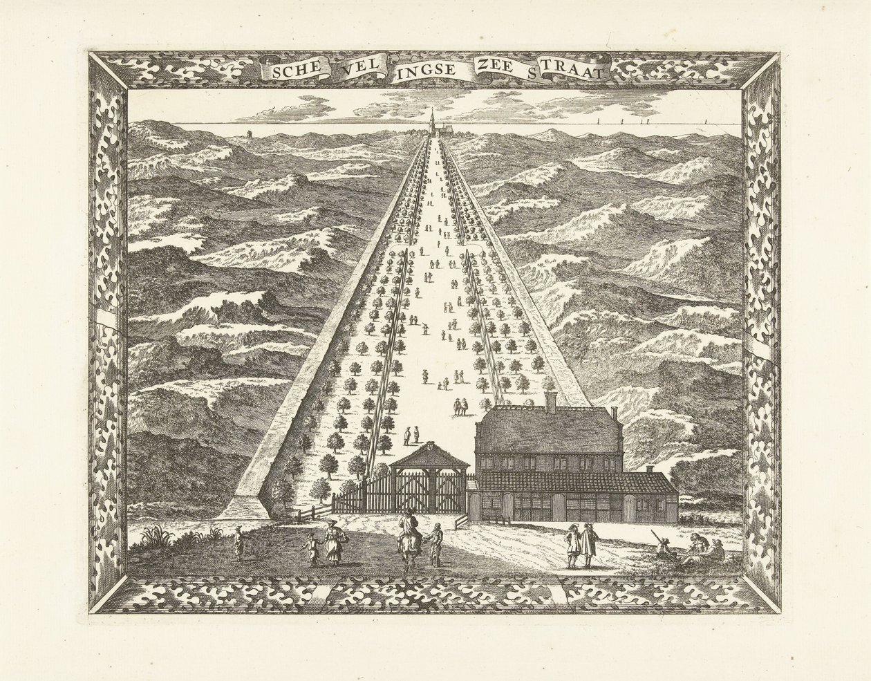 Ansicht der Scheveningse Zeestraat von Cornelis Elandts