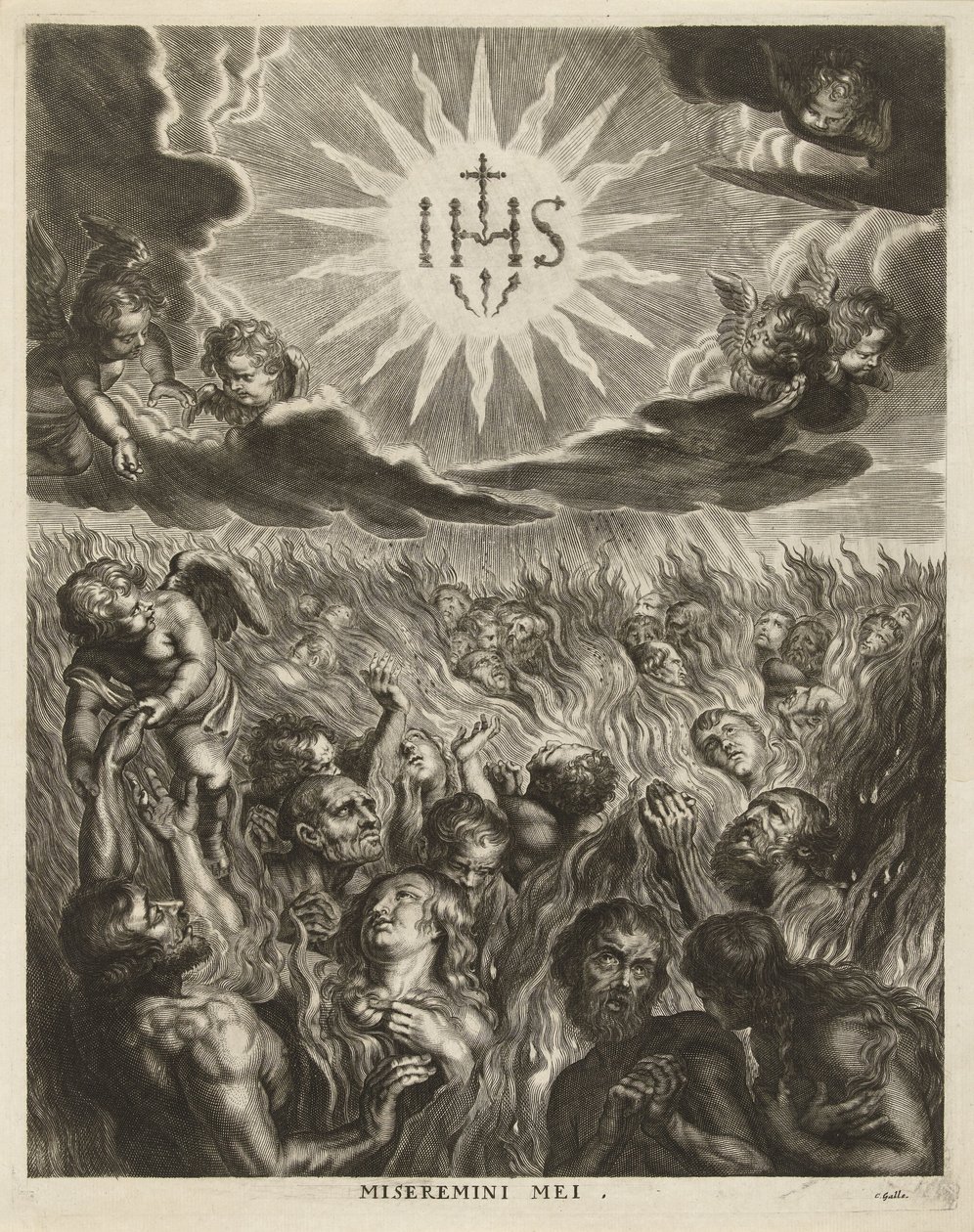 Menschen im Fegefeuer von Cornelis Galle (I)
