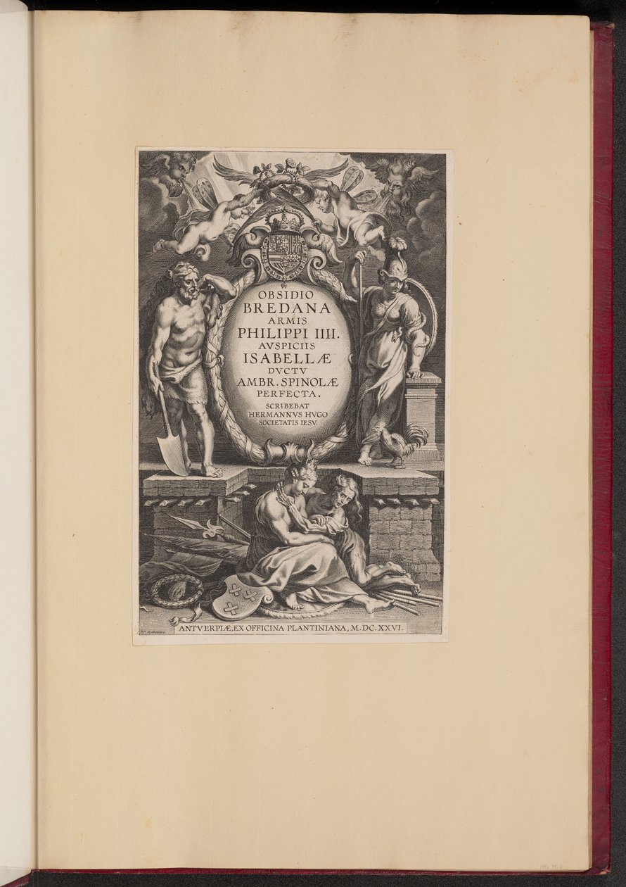 Titelseite für Herman Hugos "Obsidio Bredana" von Cornelis Galle I after Sir Peter Paul Rubens
