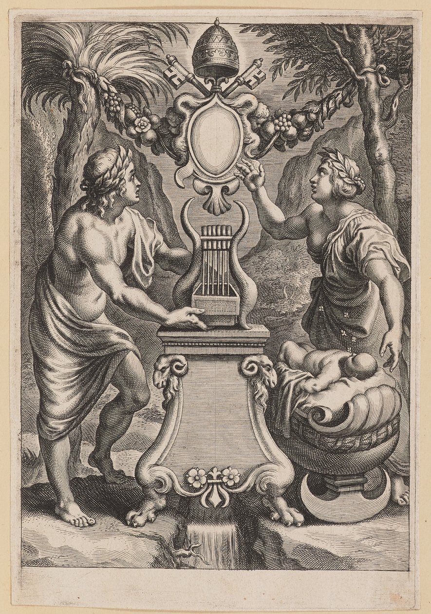 Titelseite für M.C. Sarbievski, Lyricorum Libri IV von Cornelis Galle I after Sir Peter Paul Rubens