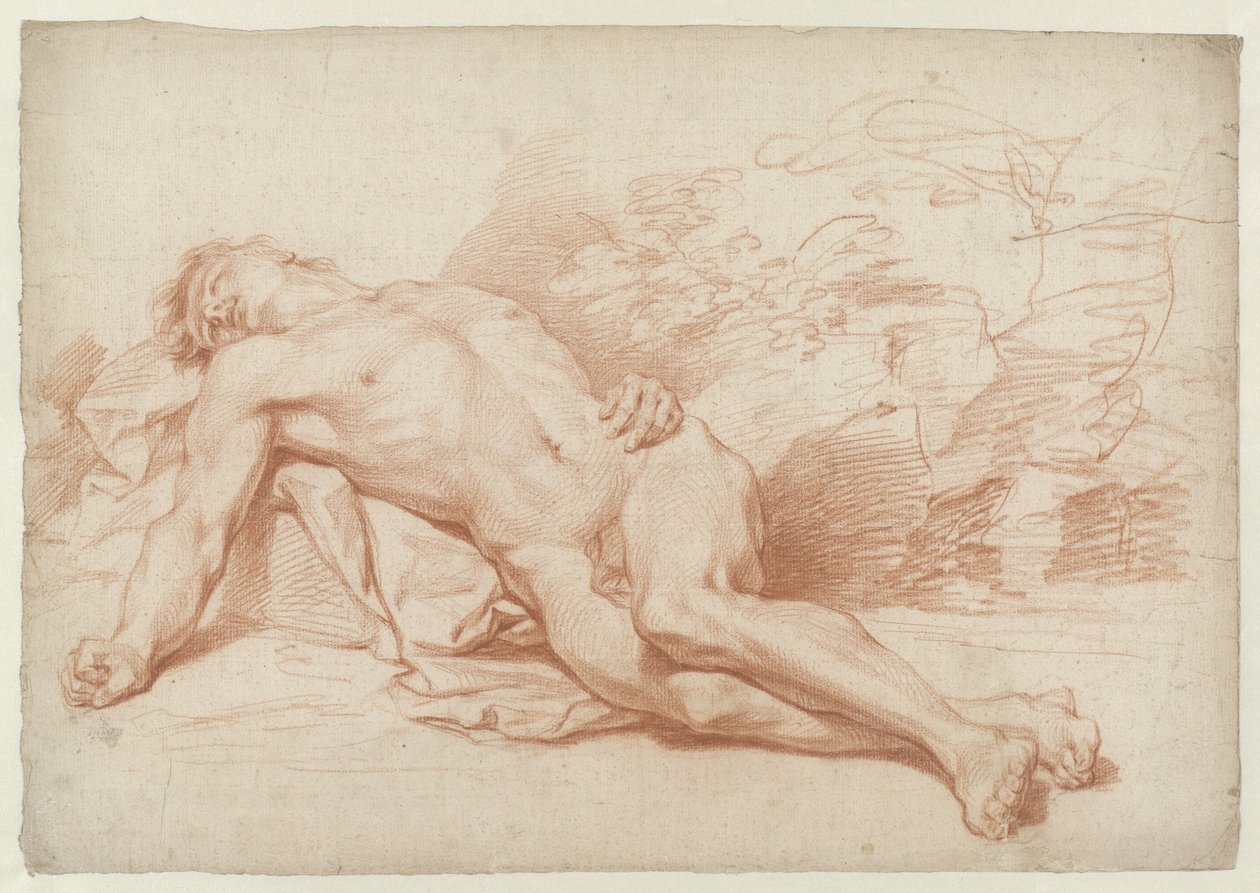 Liegender männlicher Akt von Cornelis Joseph d