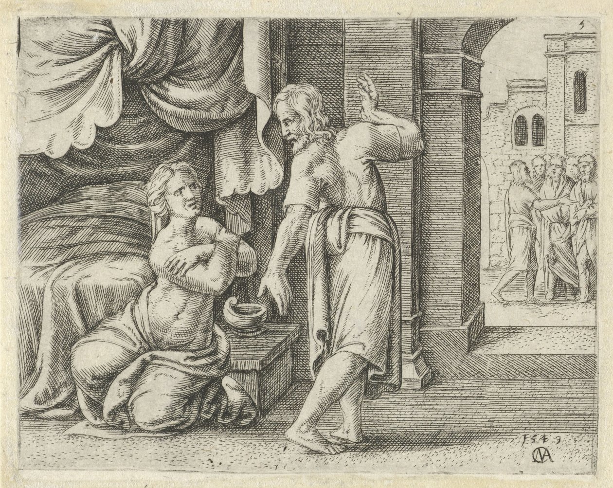 Simsons Frau bittet ihn, das Rätsel zu lösen von Cornelis Massijs