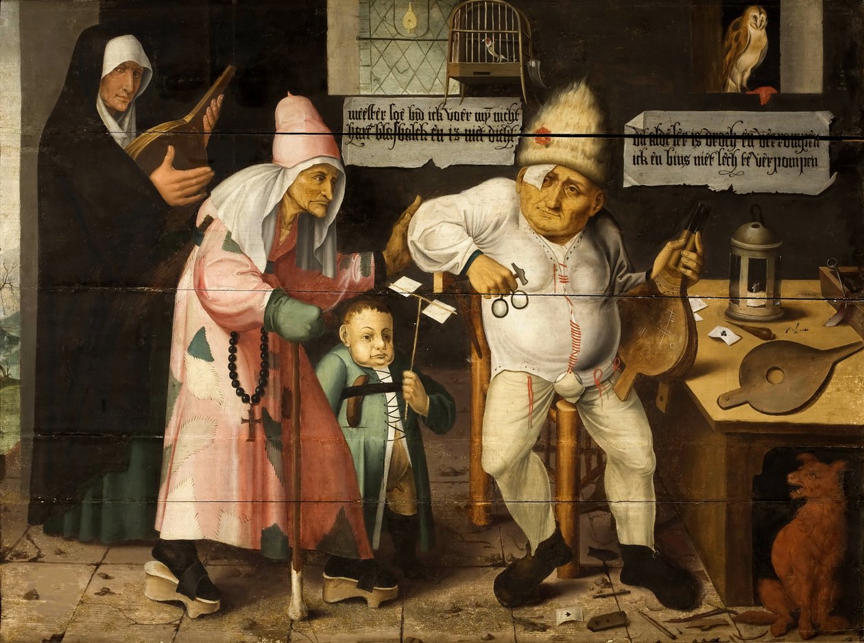Der Blasebalgreparateur nach Hieronymus Bosch, ca. 1550 von Cornelis Massys