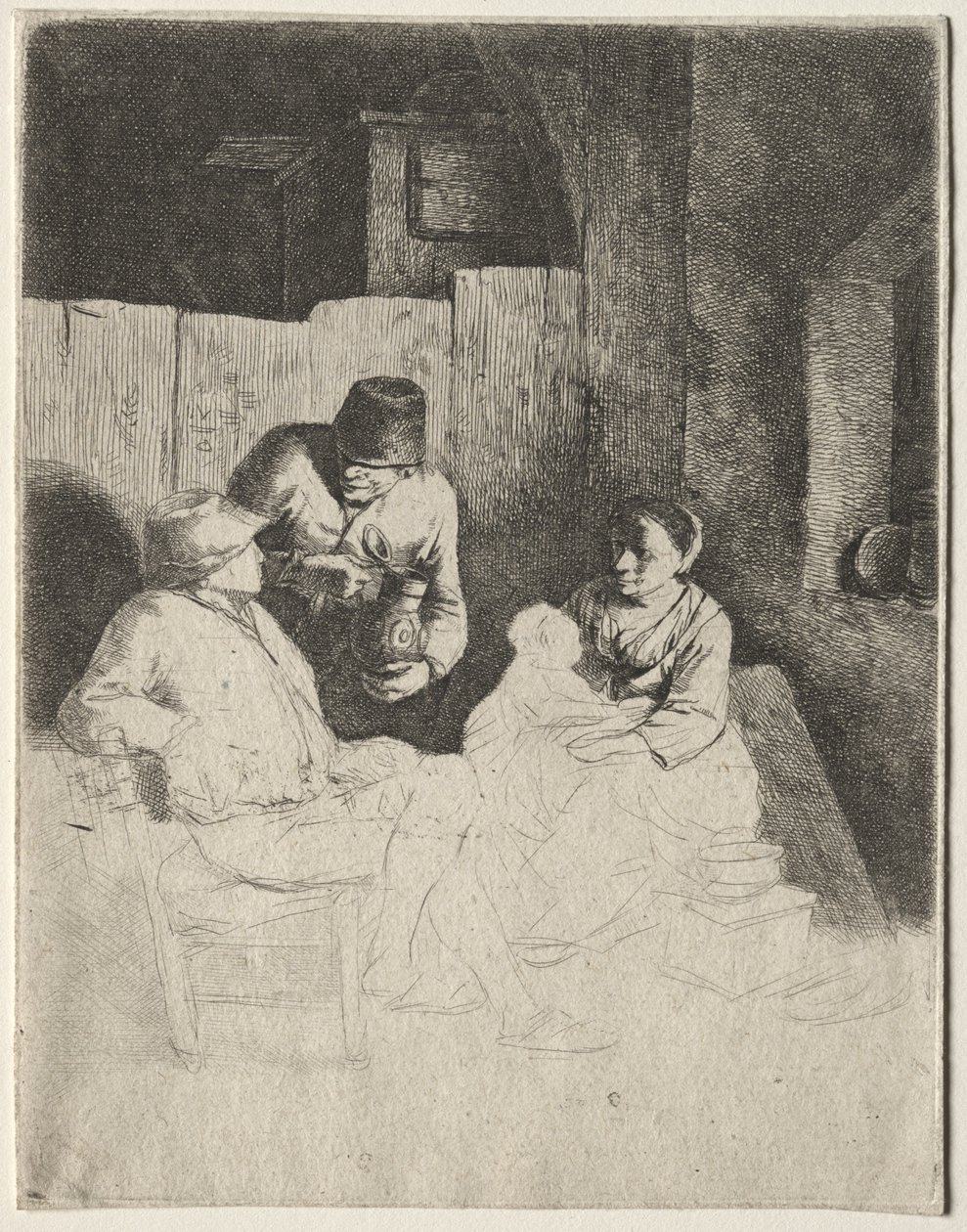 Die Mutter sitzt in einem Gasthaus, Mitte 1600er von Cornelis Pietersz Bega