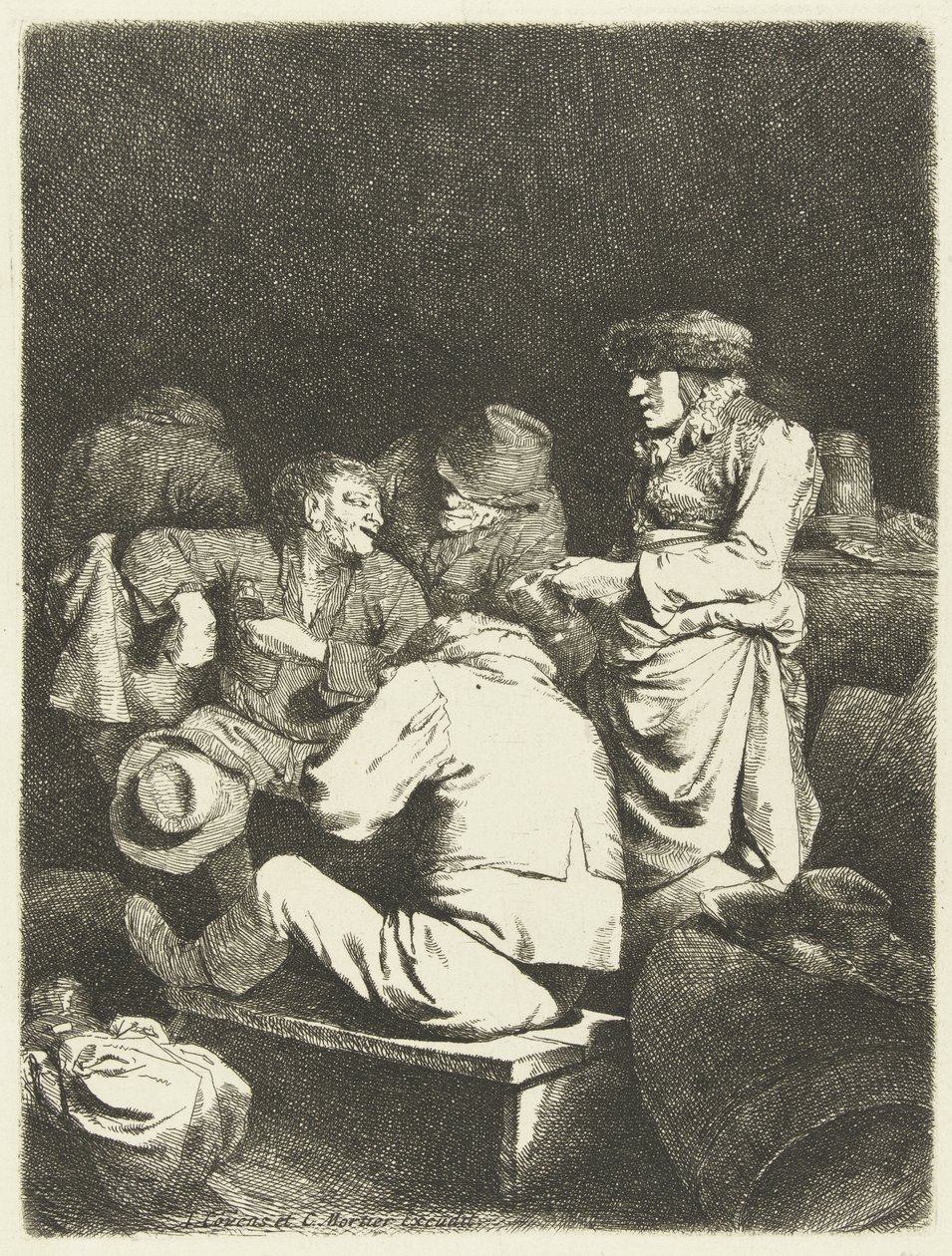 Wirtin und Gesellschaft in einer Herberge von Cornelis Pietersz. Bega