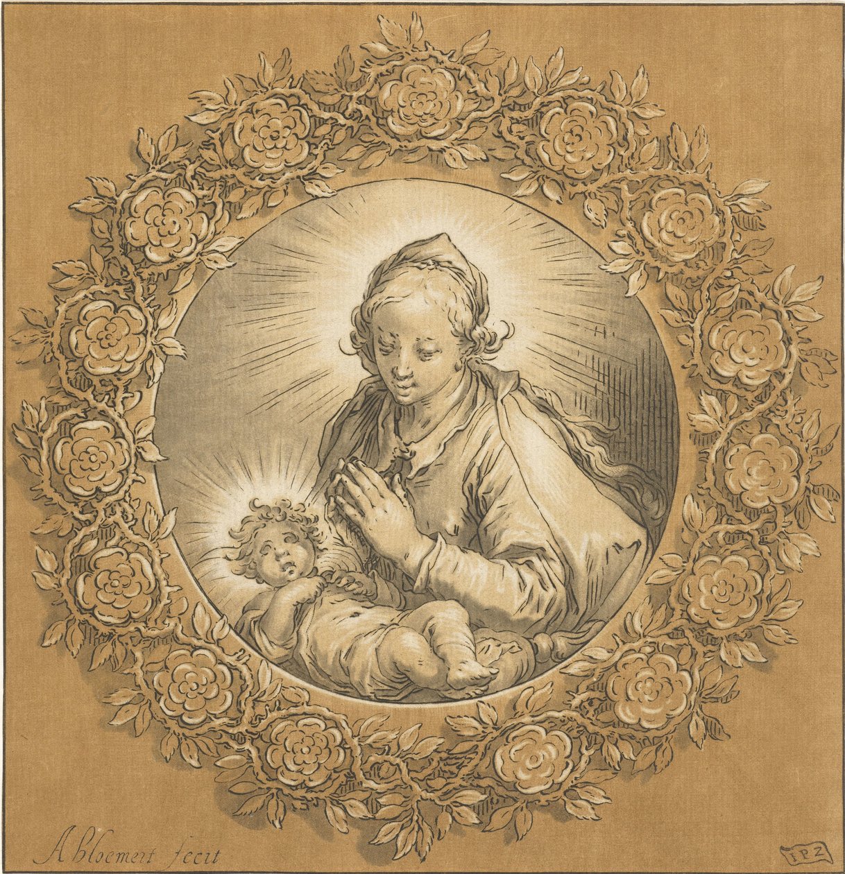 Maria mit Christuskind von Cornelis Ploos van Amstel (signed by artist)
