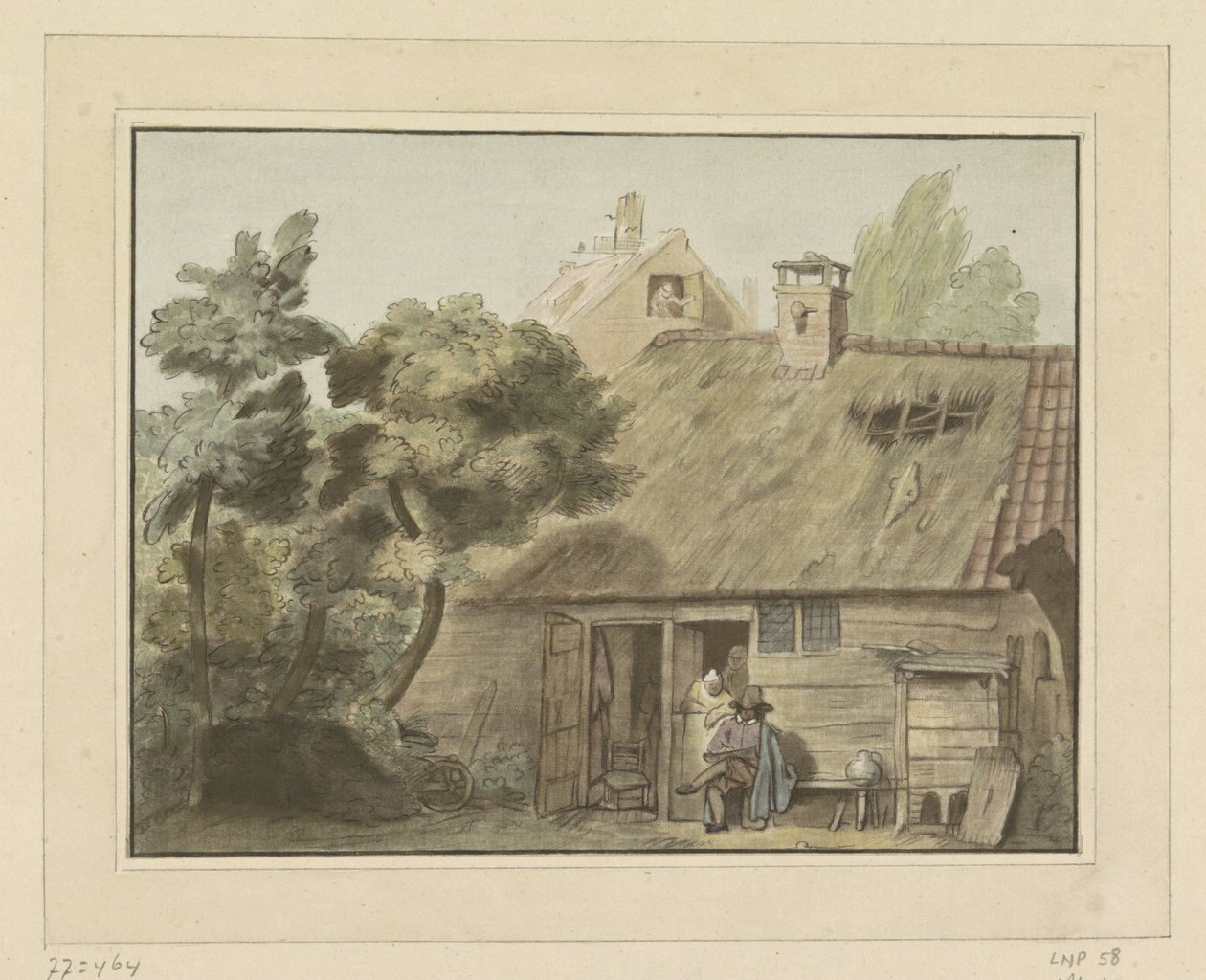 Zeichner vor Bauernhof von Cornelis Ploos van Amstel