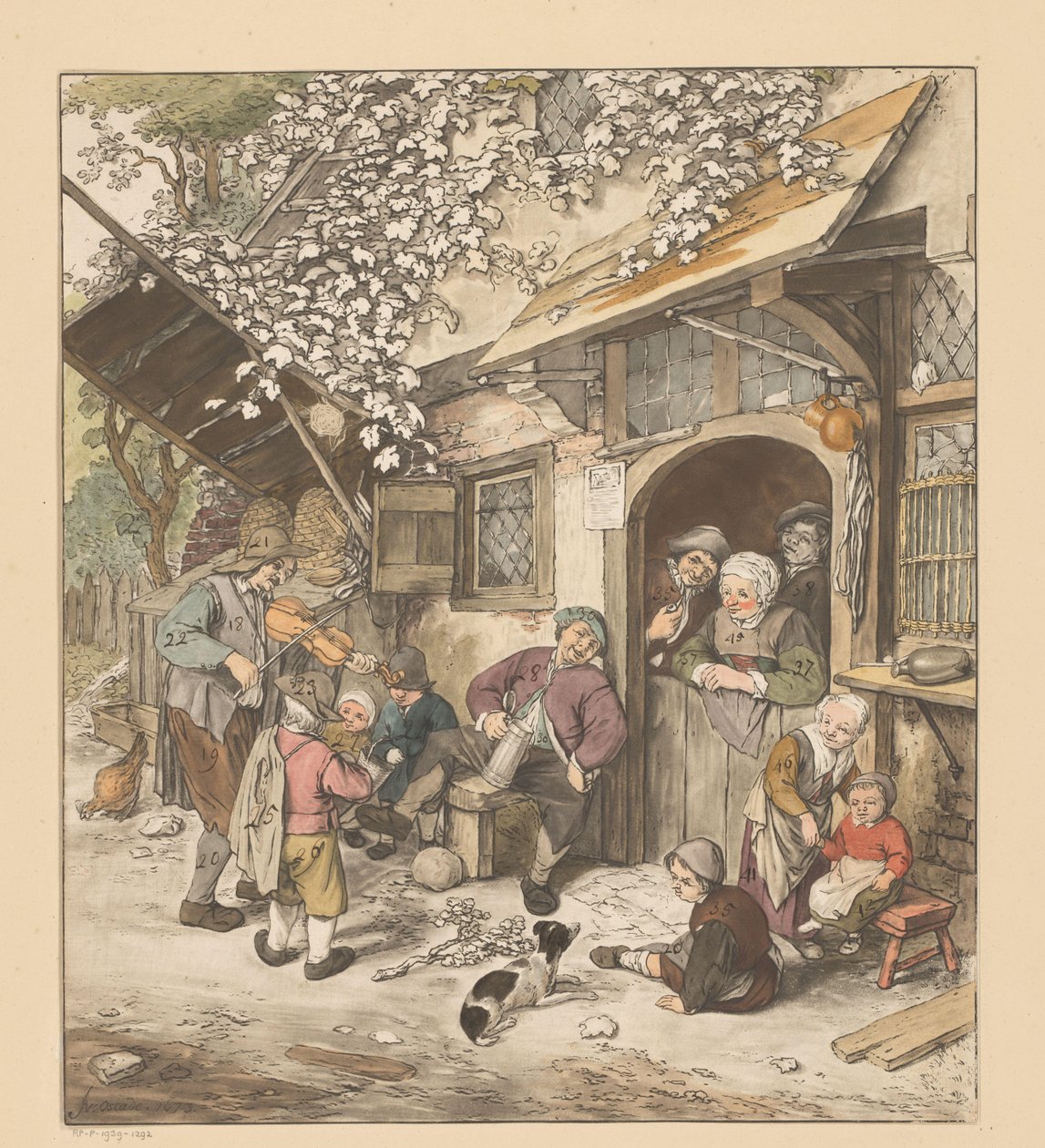 Geigenspieler vor einem Gasthaus von Cornelis Ploos van Amstel