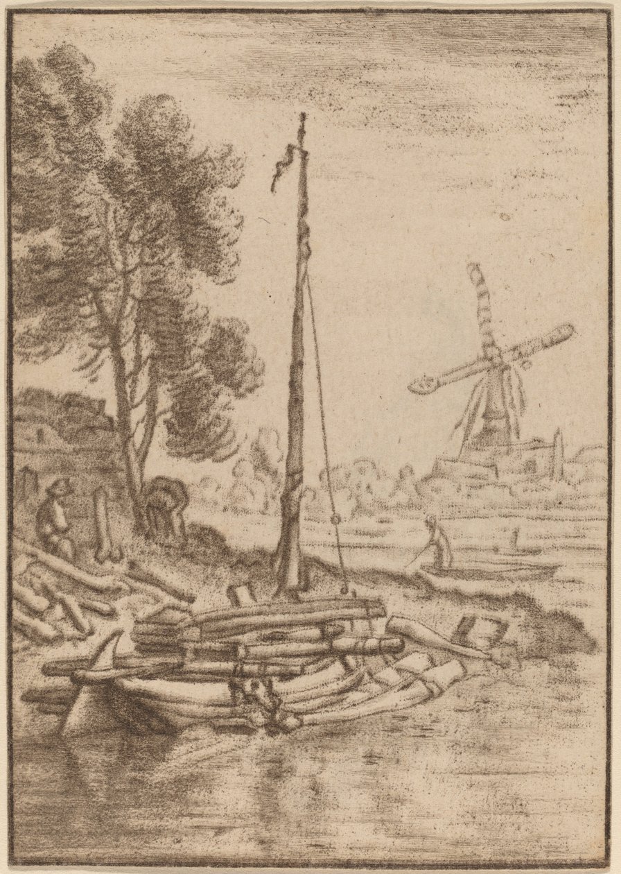 Windender Fluss von Cornelis Ploos van Amstel after Herman Saftleven