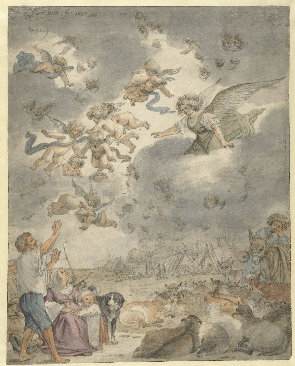 Die Verkündigung an die Hirten von Cornelis Saftleven