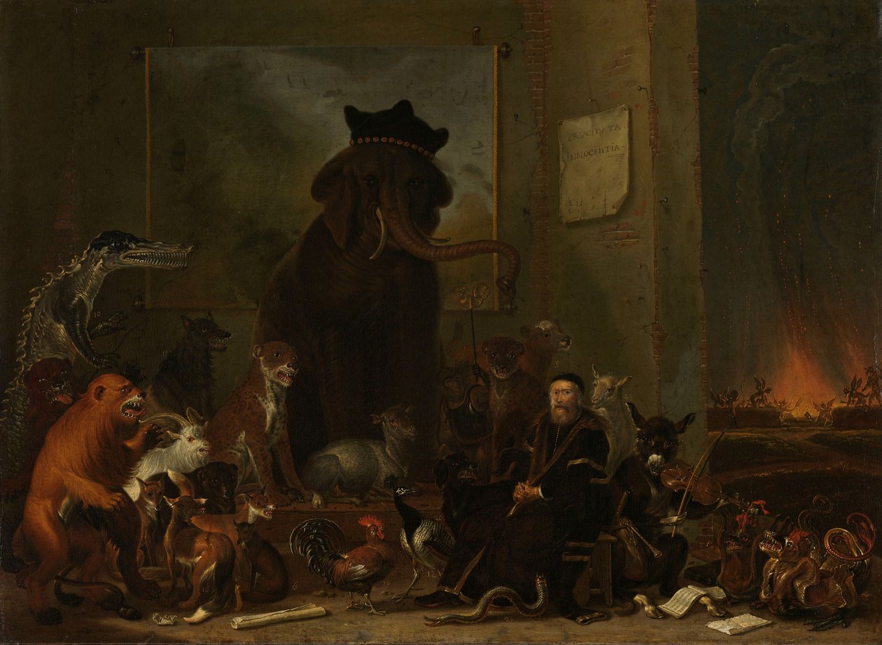Satire auf den Prozess von Johan van Oldenbarnevelt von Cornelis Saftleven