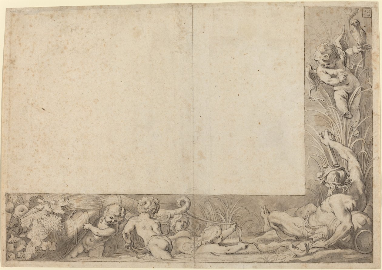 Flussgott mit Putti von Cornelis Schut I