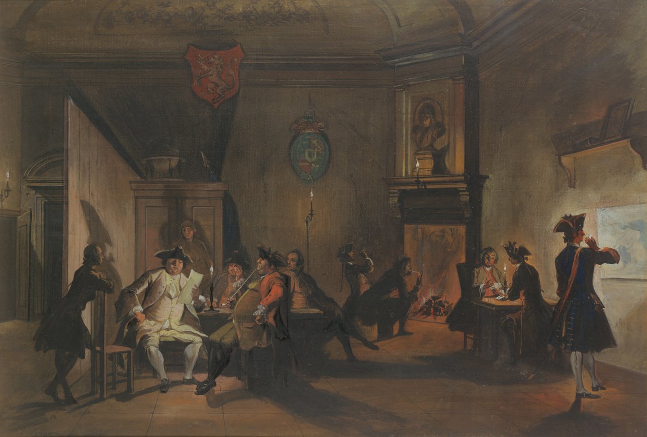 Innenraum mit Militärs von Cornelis Troost