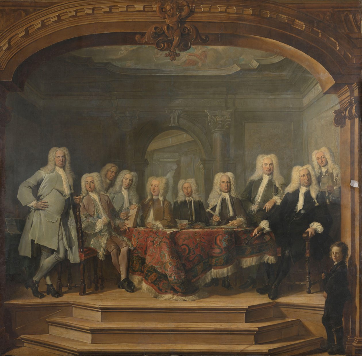 Regenten des Aalmoezeniersweeshuis Waisenhauses in Amsterdam, 1729 von Cornelis Troost