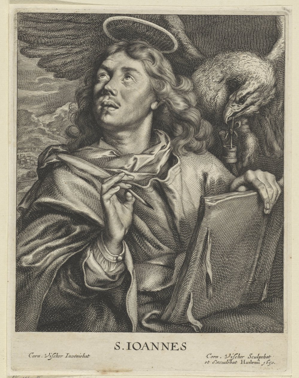 Evangelist Johannes S. IOANNES (Titel auf Objekt) Vier Evangelisten (Serientitel) von Cornelis Visscher (II)