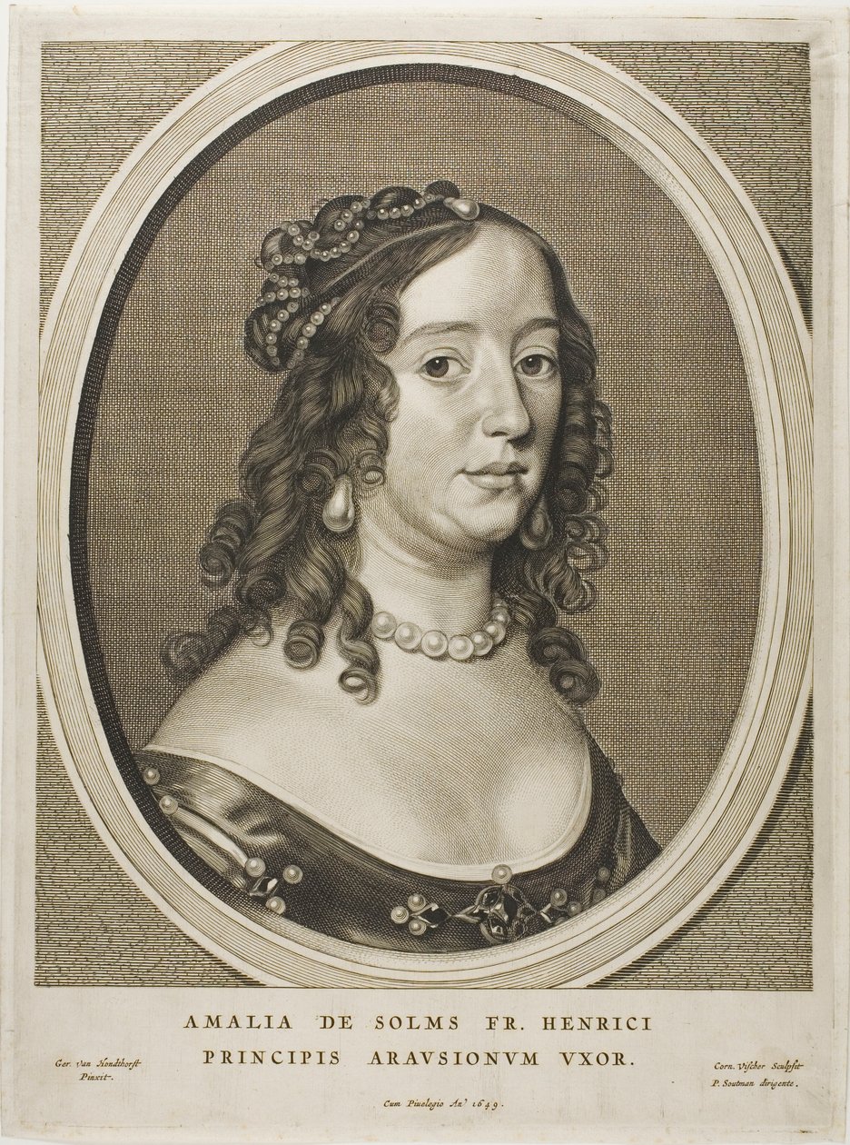 Amalia van Solms, Ehefrau von Friedrich Heinrich, aus Neun Porträts von Cornelis Visscher
