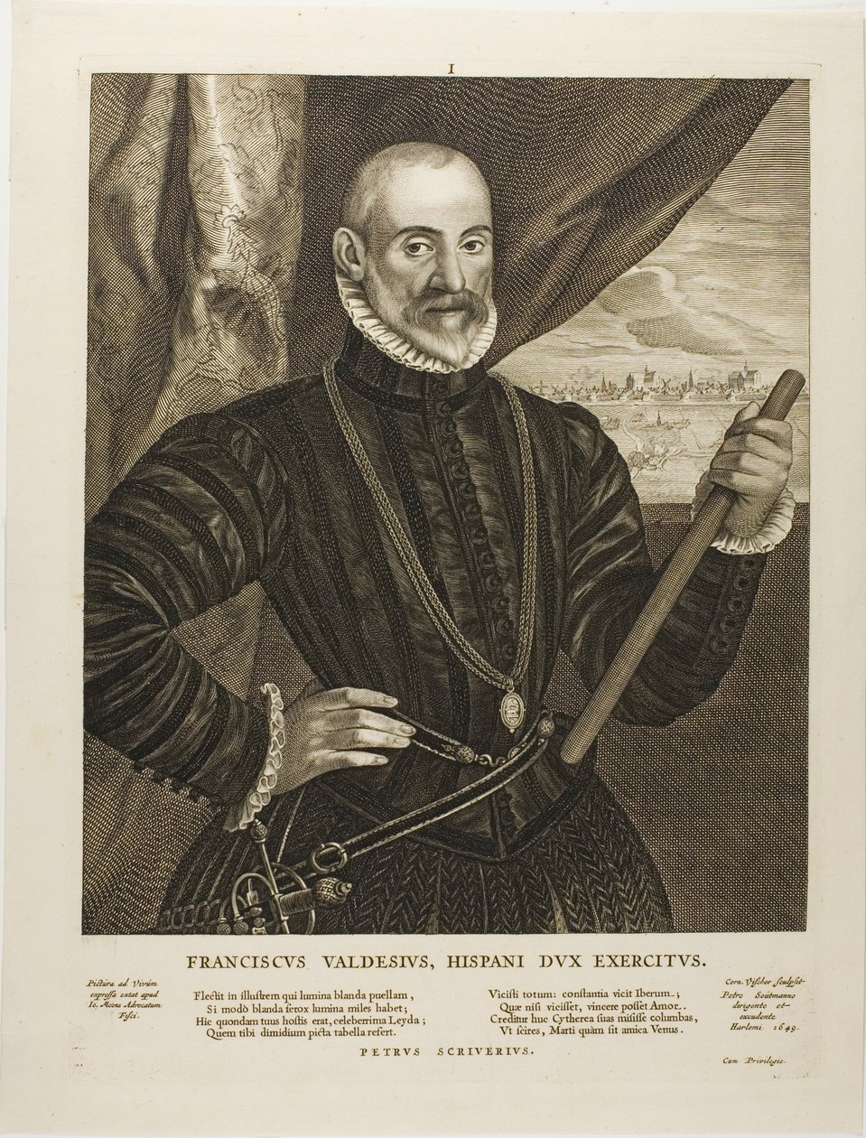 Francisco Valdes, spanischer Kommandant, Platte 1 aus Quatuor Personae von Cornelis Visscher