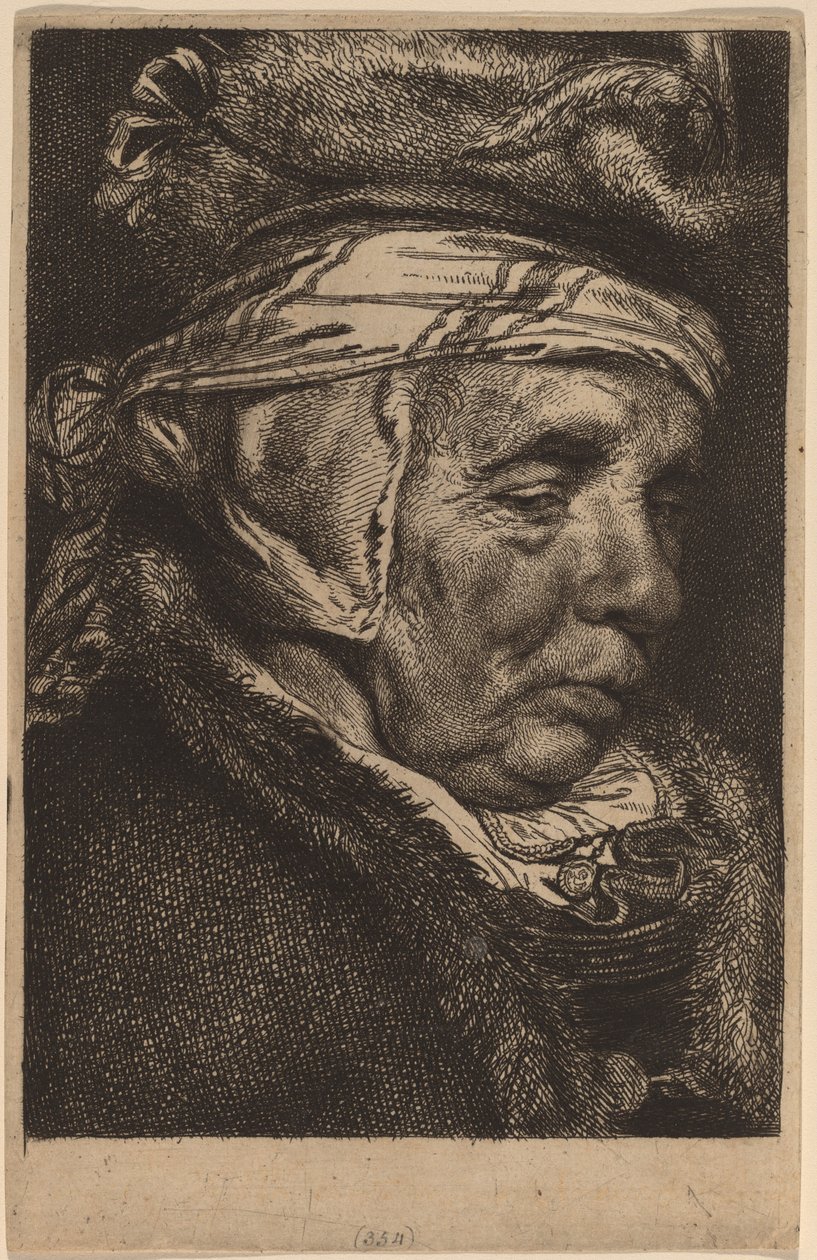 Kopf einer alten Frau (Visschers Mutter) von Cornelis Visscher
