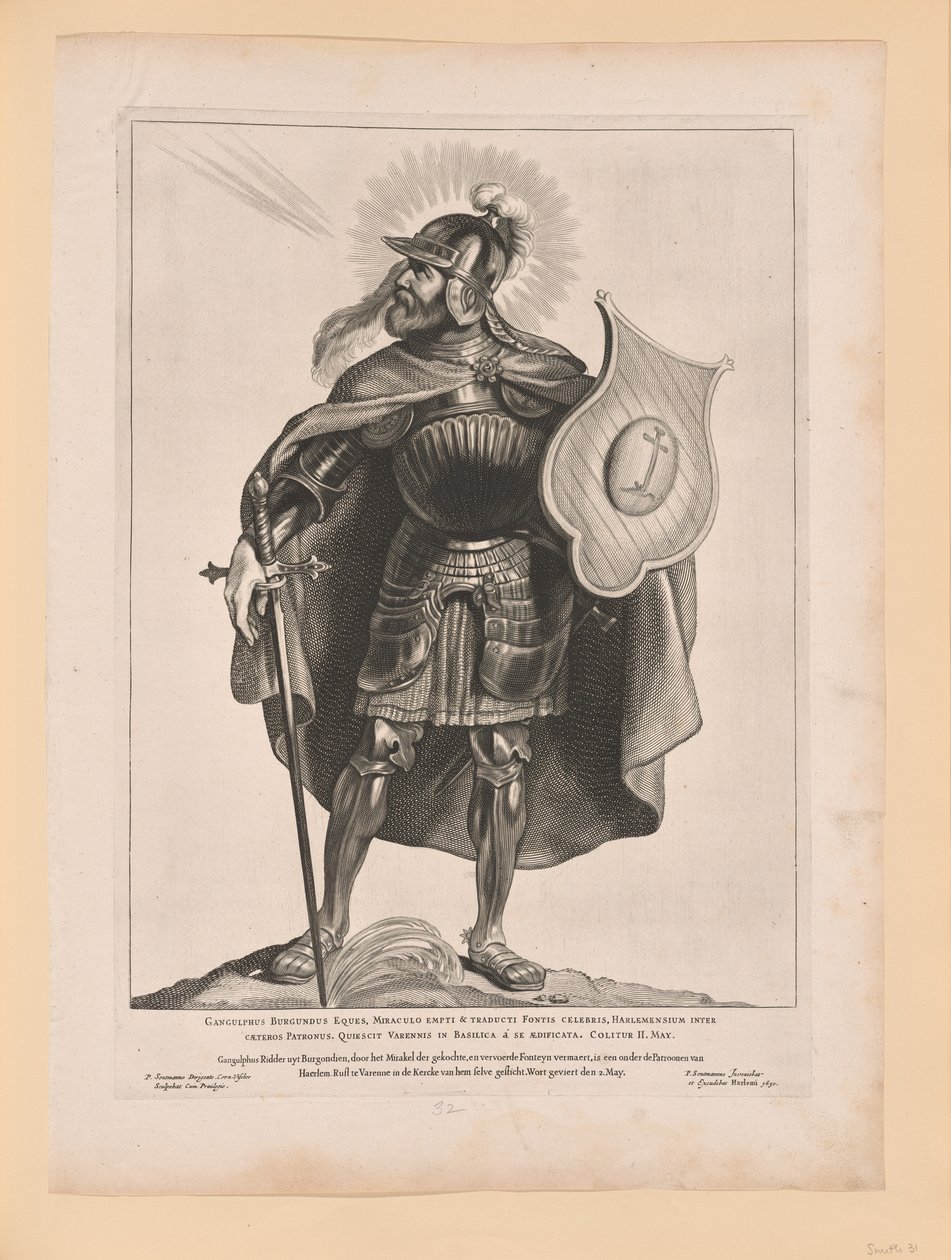 Heiliger Gangulphus, aus Heilige der Nord- und Südniederlande von Cornelis Visscher