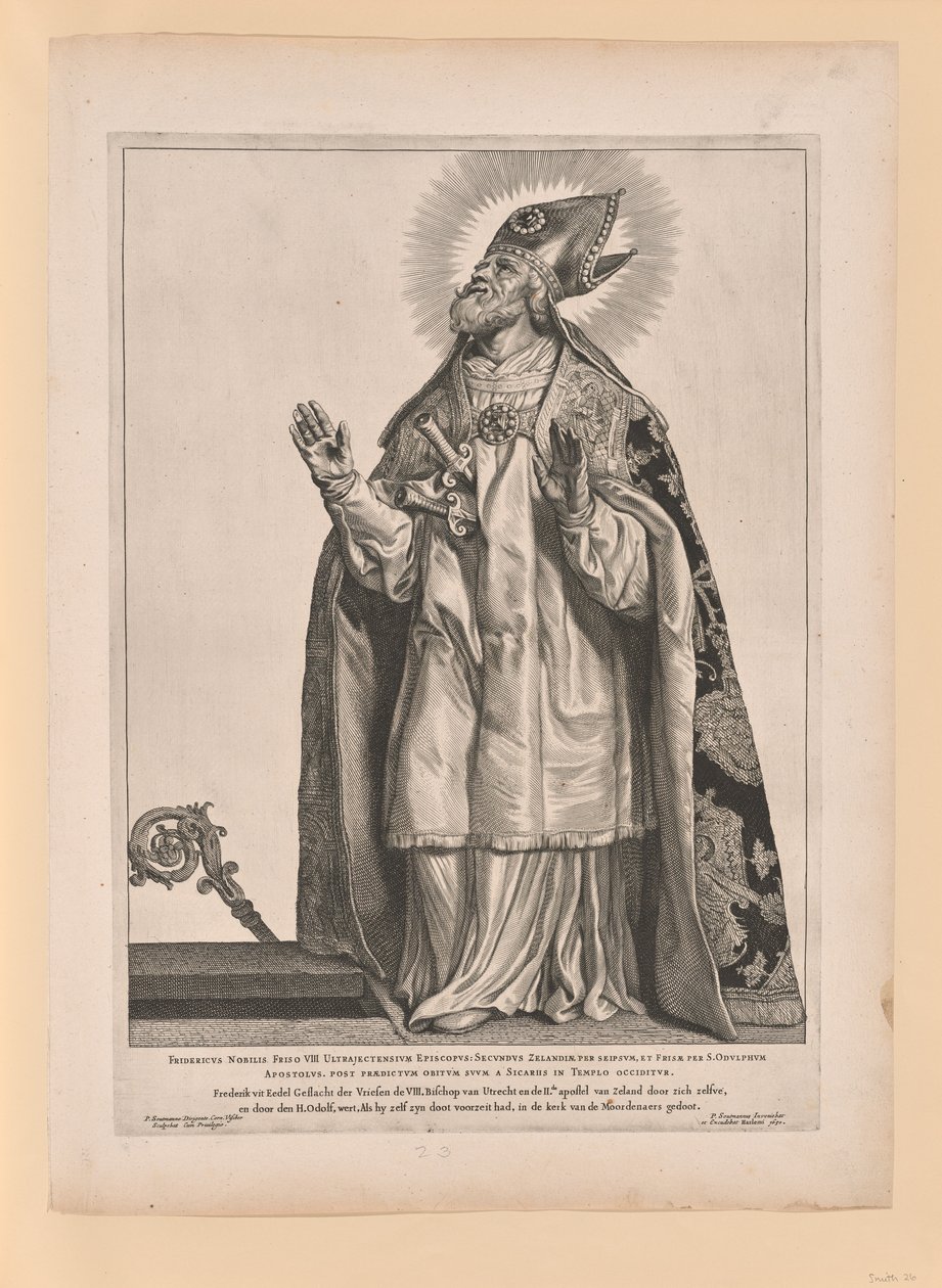 Der heilige Gregor von Utrecht, aus Heilige der Nord- und Südniederlande von Cornelis Visscher