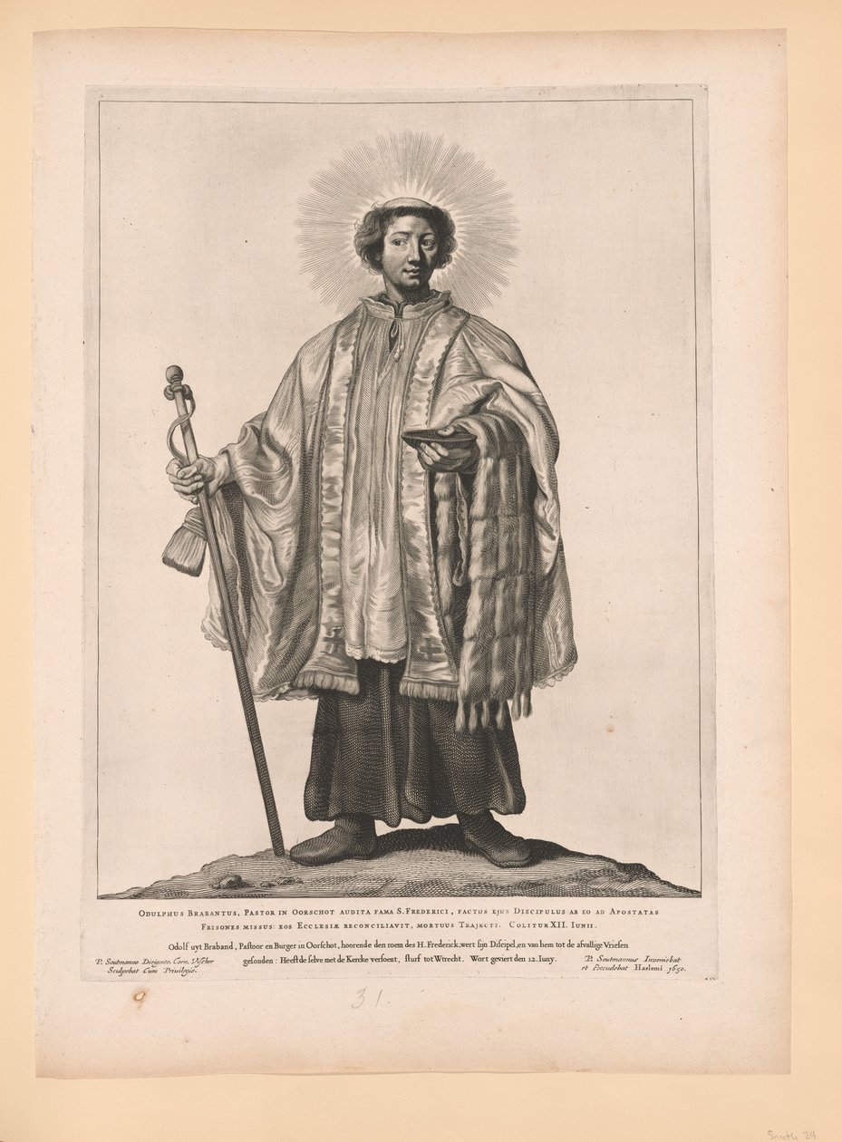 Heiliger Odulf, aus Heilige der Nord- und Südniederlande von Cornelis Visscher