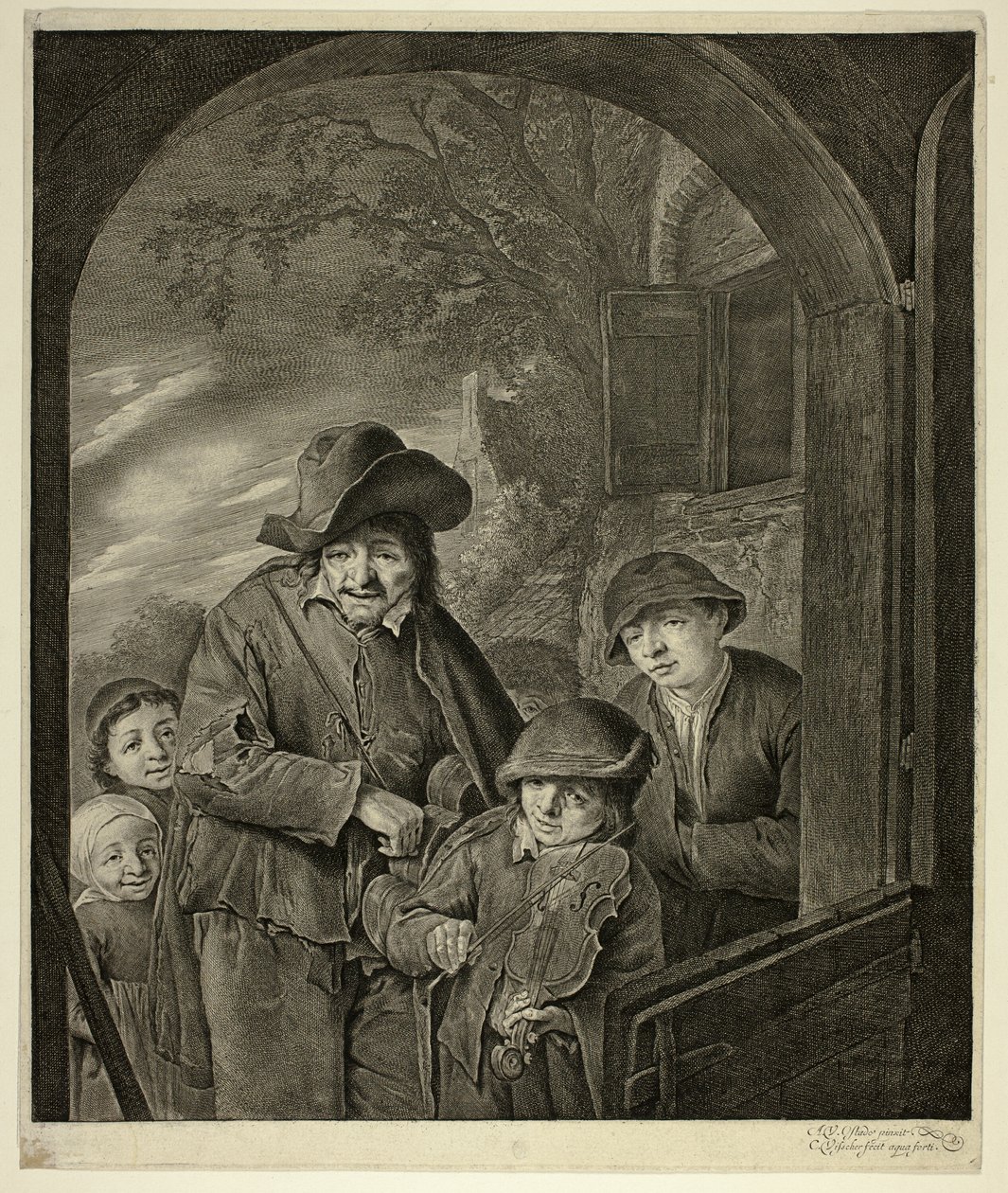 Der Drehorgelspieler von Cornelis Visscher