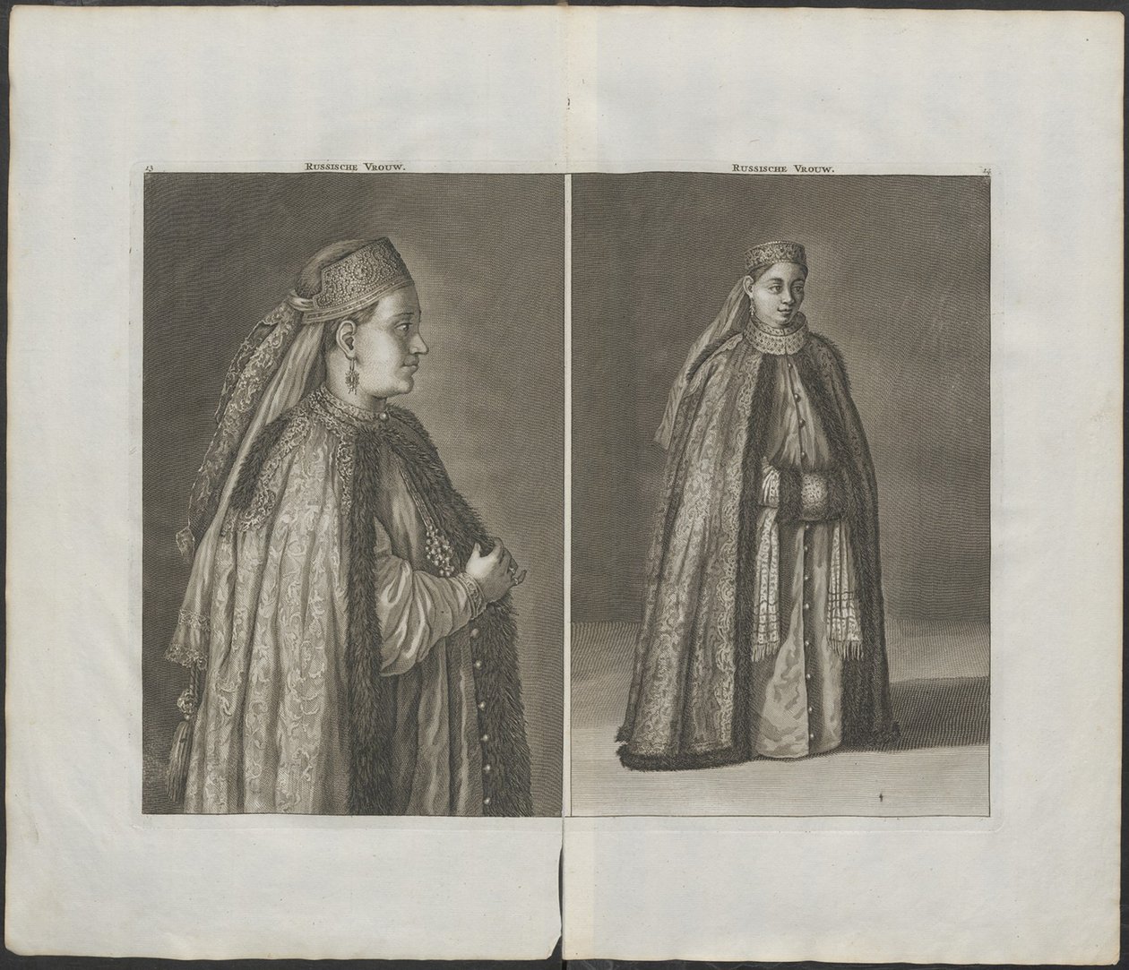 Russische Frau Aus: Reizen over Moskovië, 1711 von Cornelis de Bruijn
