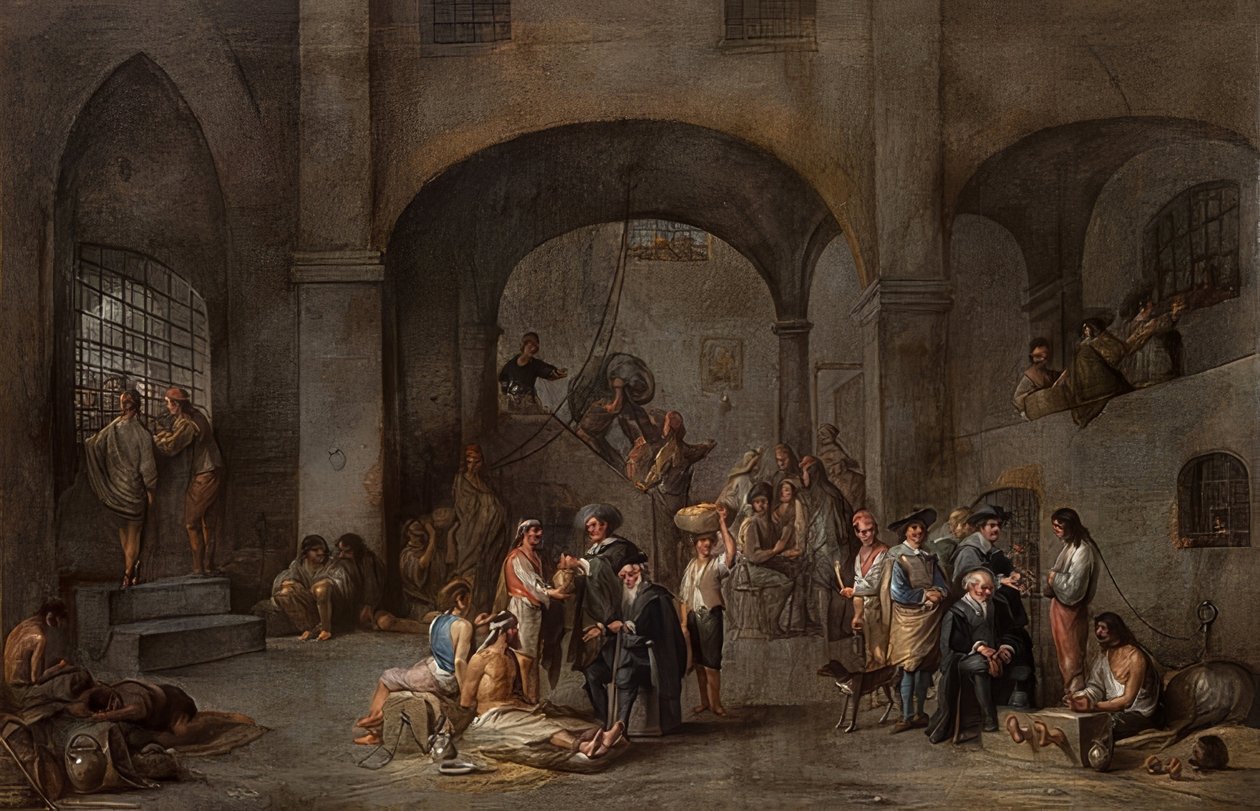 Das Besuchen der Gefangenen von Cornelis de Wael