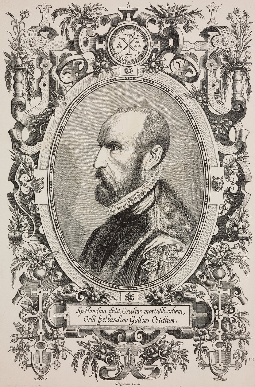 Porträt von Abraham Ortelius (1528-1598), Gravur von Cornelius Galle der Ältere (1576-1650) aus L