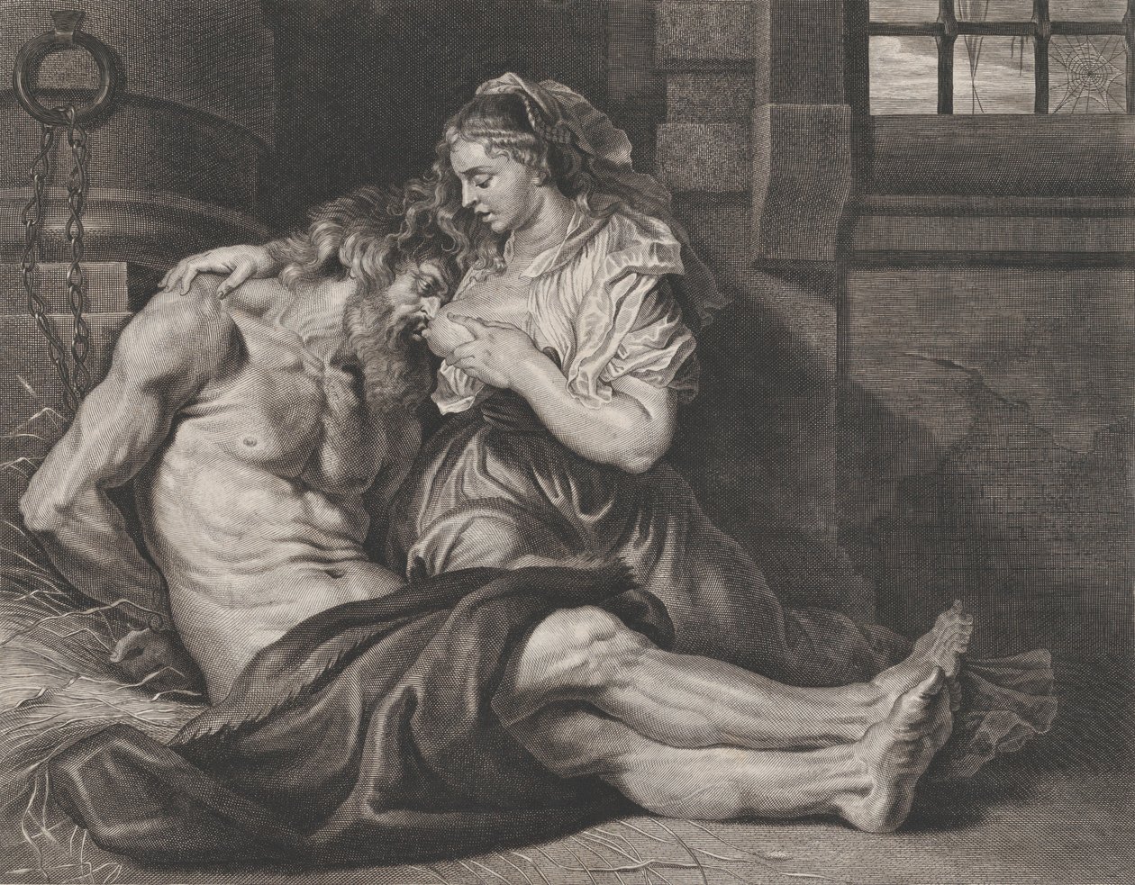 Cimon und Pero, ca. 1650-80 von Cornelis van Caukercken