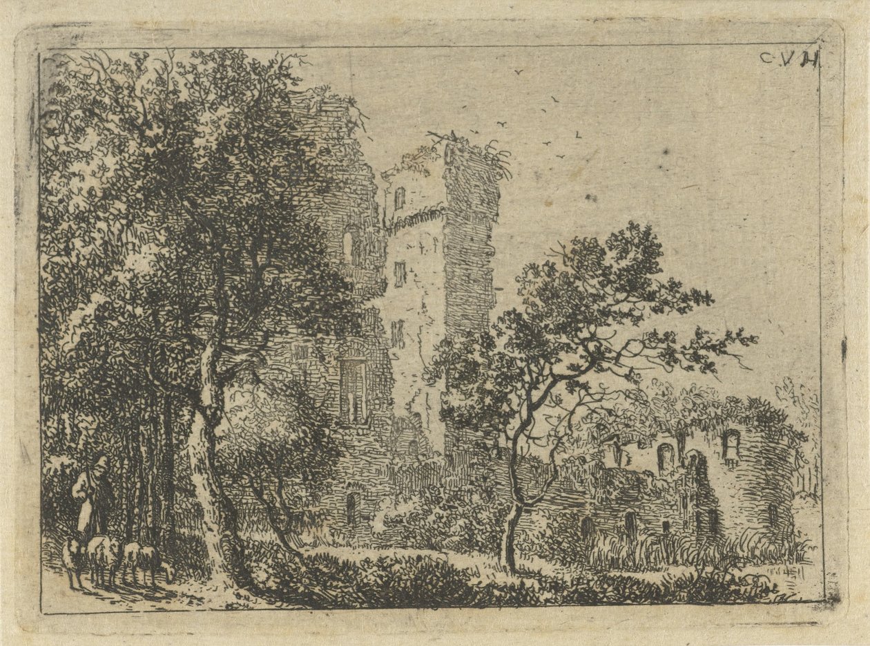 Ruine von Schloss Duurstede von Cornelis van Hardenbergh