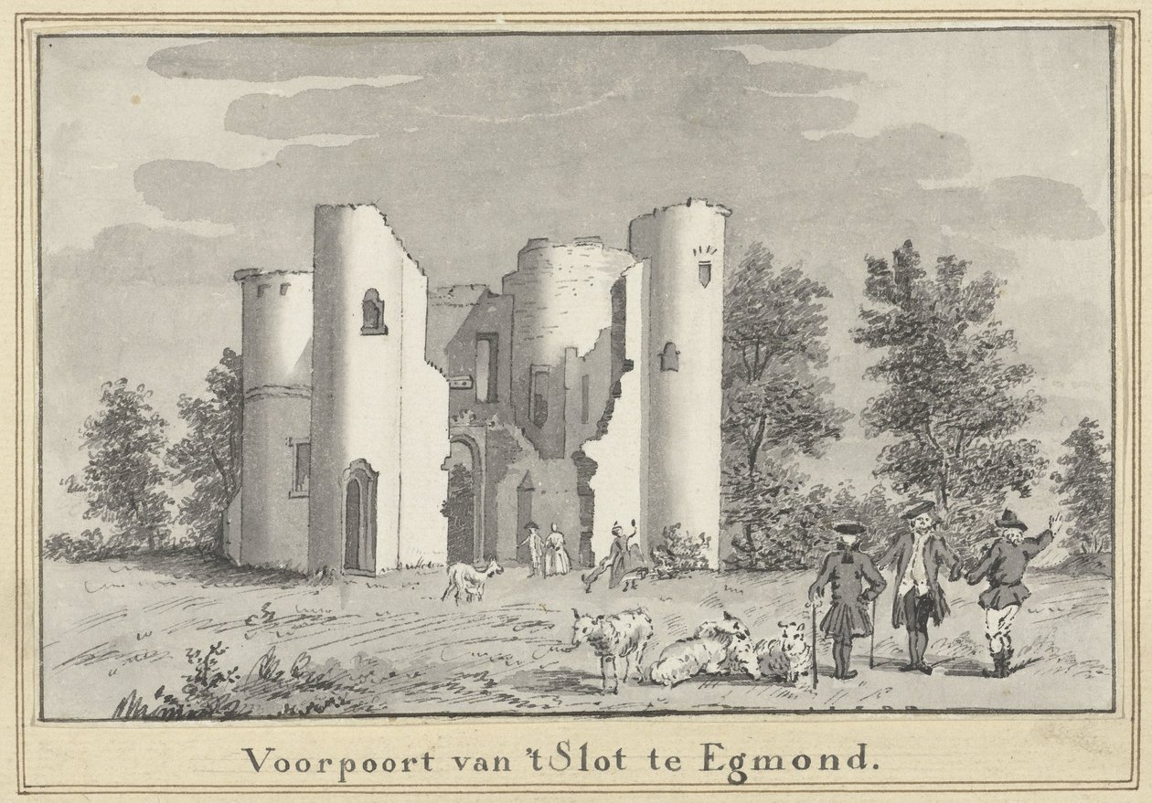 Ruine des Schlosses in Egmond von Cornelis van Noorde (attributed to)