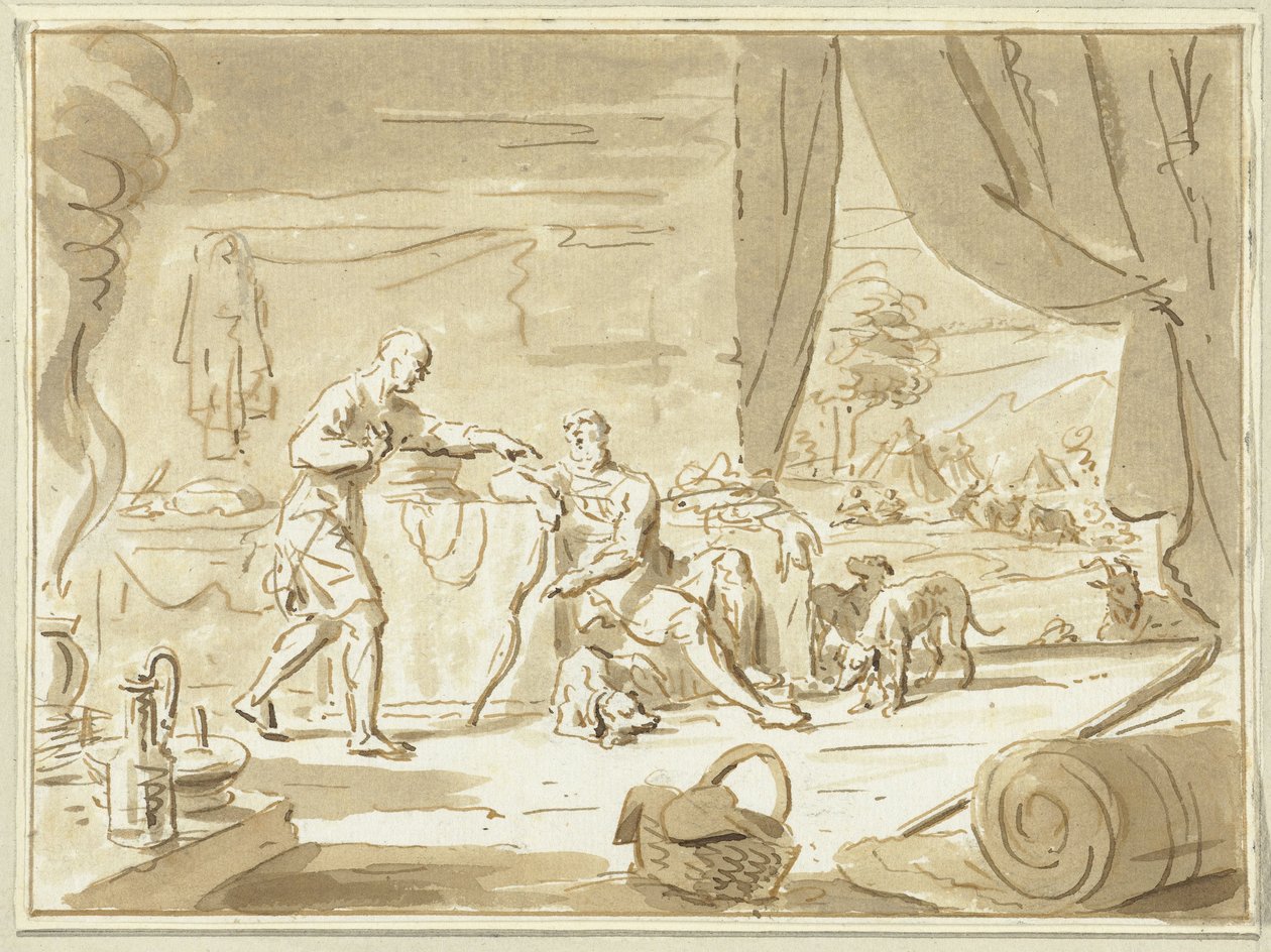 Esau verkauft sein Erstgeburtsrecht an Jakob von Cornelis van Noorde