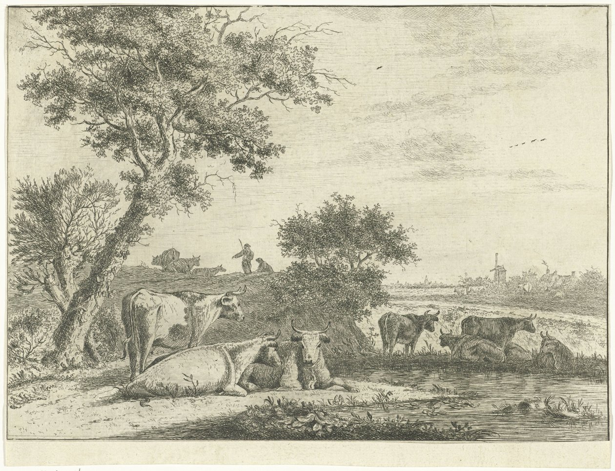 Landschaft mit Kühen von Cornelis van Noorde