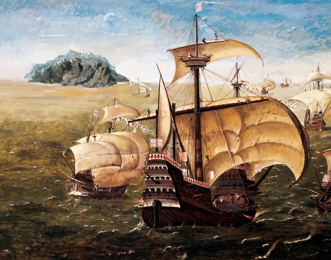 Die portugiesische Flotte, Kopie eines Gemäldes von Cornelius Anthoniszoon (1499-1557) von Cornelisz Anthonisz