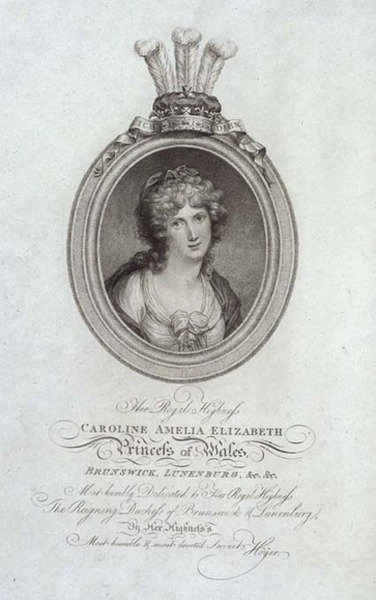 Ihre Königliche Hoheit, Caroline Amelia Elizabeth, Prinzessin von Wales (1768-1821), graviert von P. Sintzenich von Cornelius (after) Hoyer