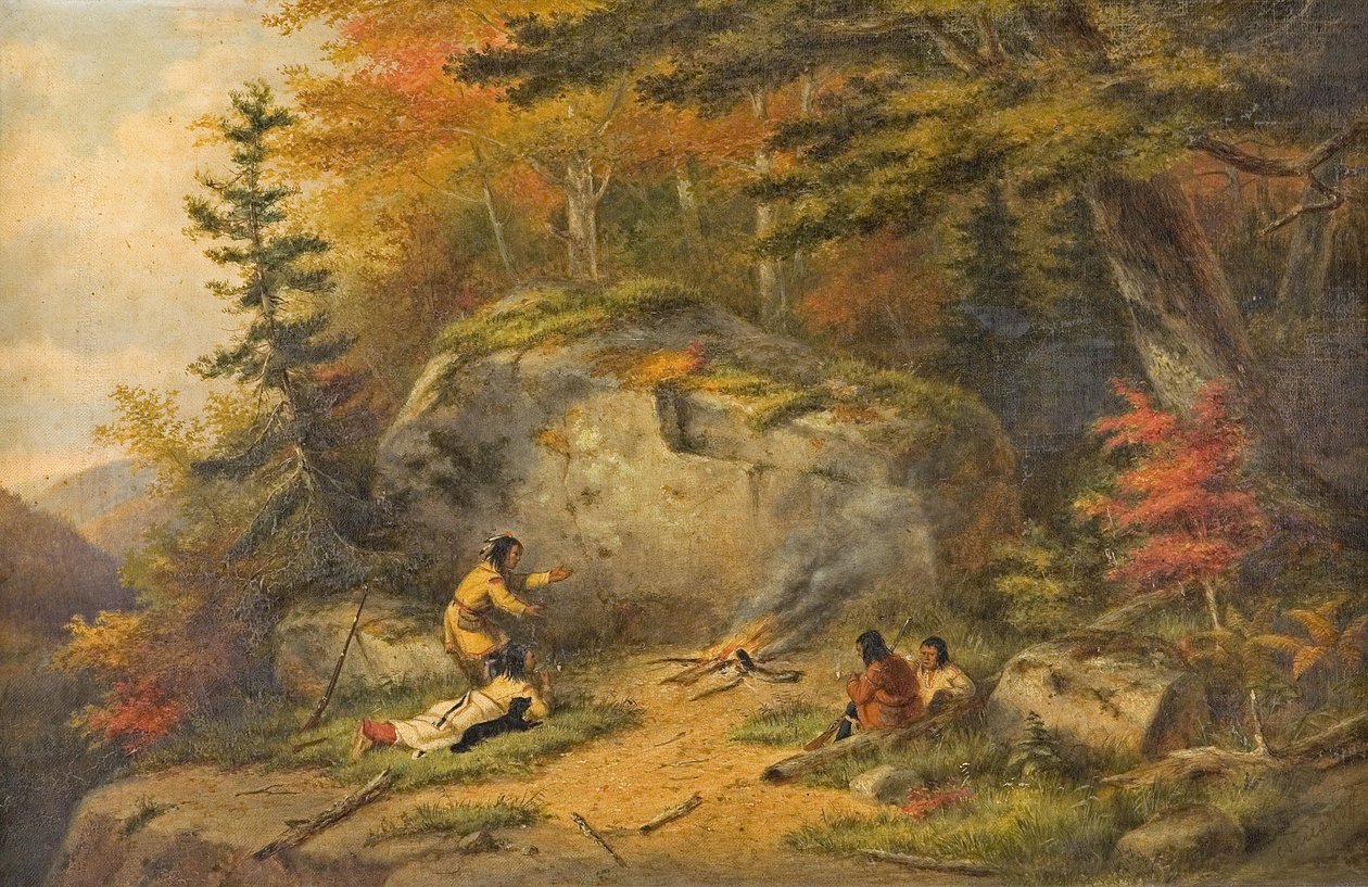 Herbst in Westkanada, Chippeway-Indianer von Cornelius Krieghoff