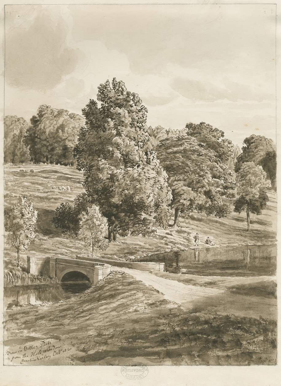 Betley Park, Oktober 1820 von Cornelius Varley