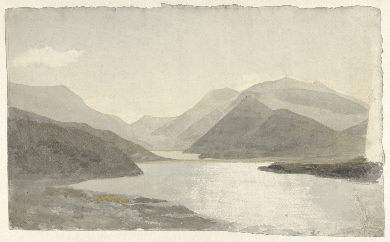 Sonnenlicht über einem See in der Nähe von Snowdon, Llanberis, Nordwales von Cornelius Varley