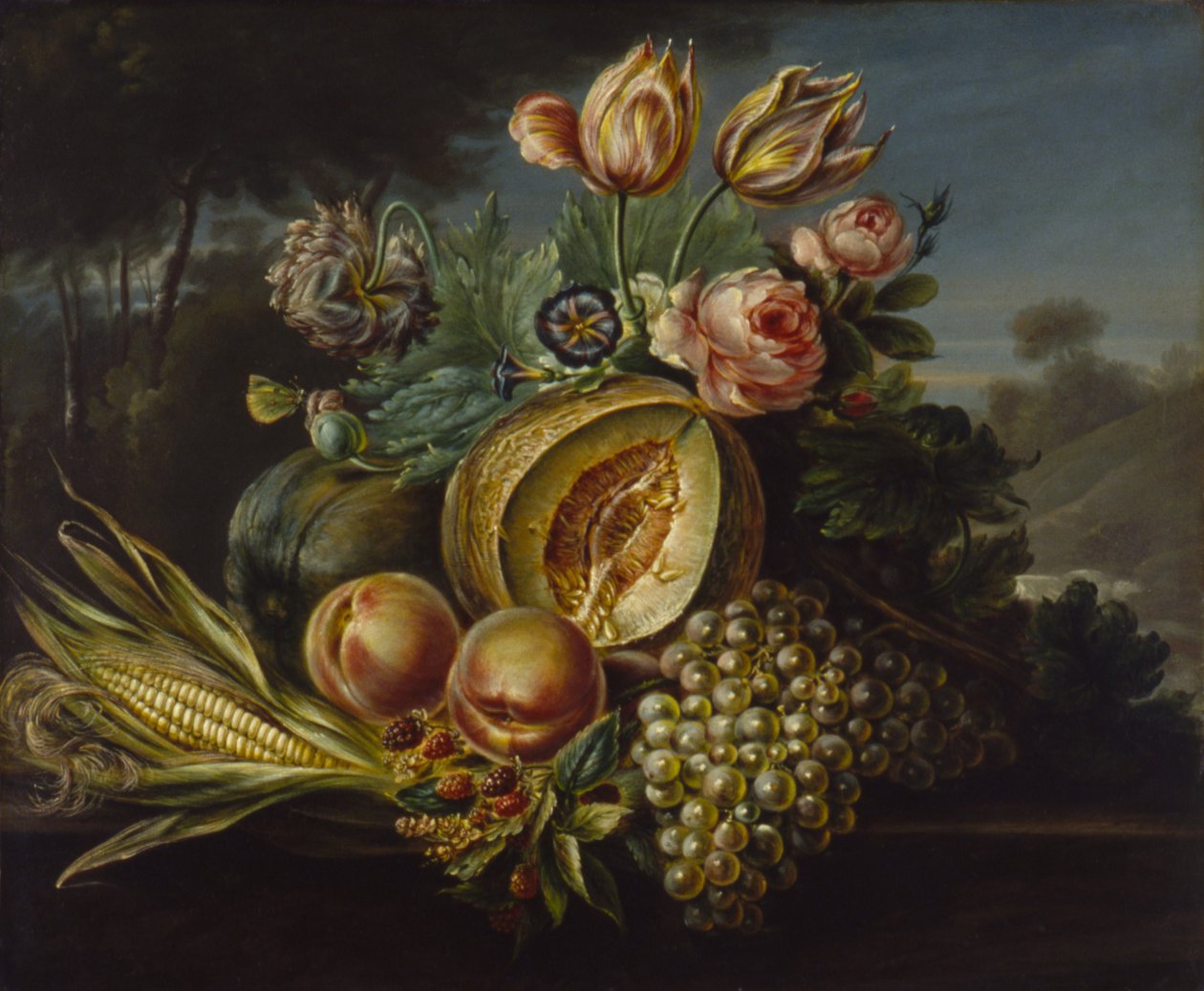 Stillleben mit Früchten und Blumen von Cornelius de Beet