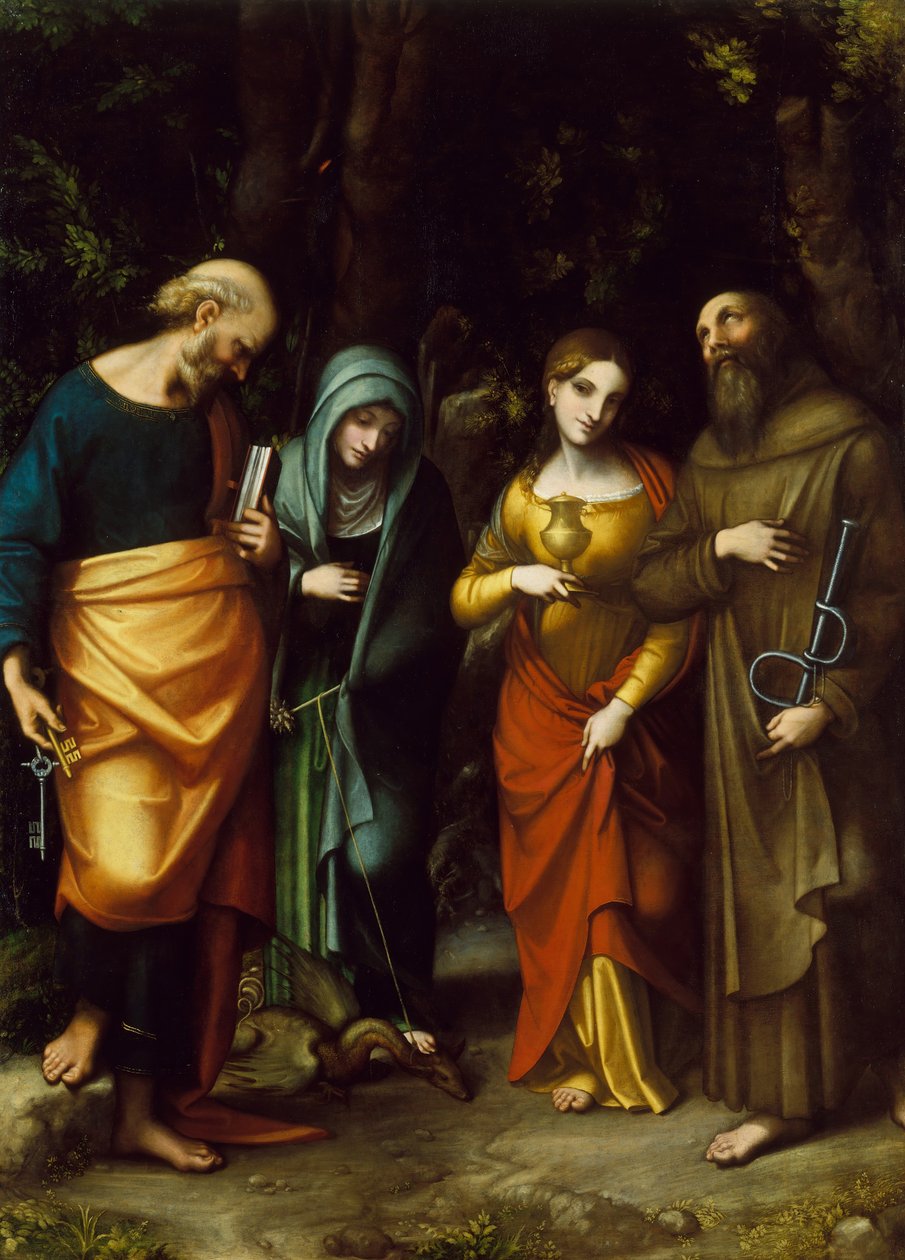 Heilige Peter, Martha, Maria Magdalena und Leonard, ca. 1515 von Correggio