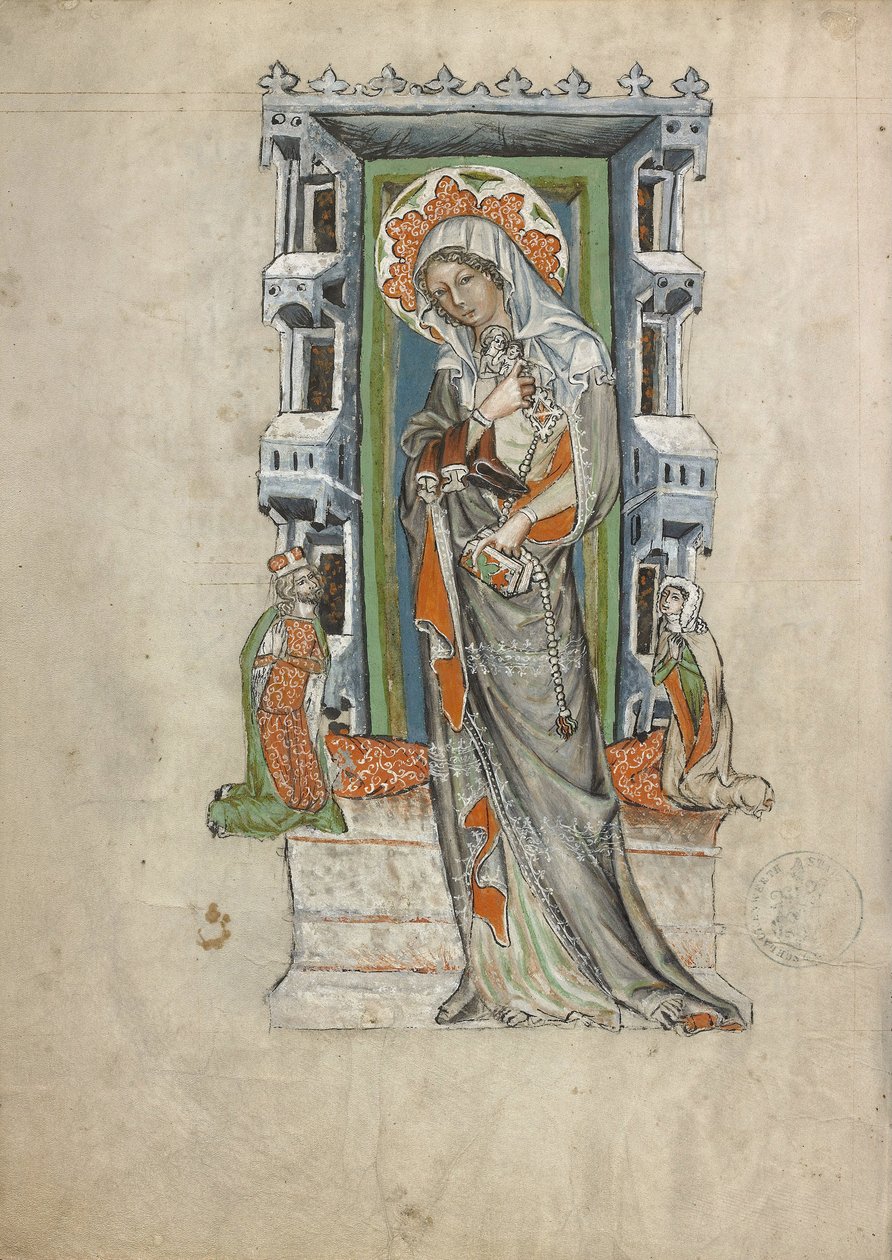 Heilige Hedwig von Schlesien mit Herzog Ludwig von Liegnitz und Brieg und Herzogin Agnes von Court workshop of Duke Ludwig I