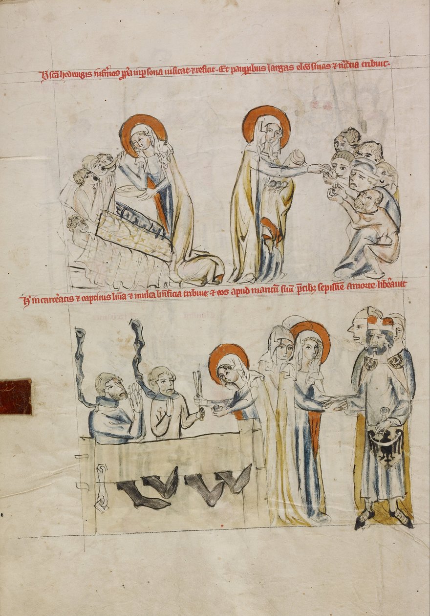 Hedwig pflegt die Kranken; Hedwig pflegt Gefangene von Court workshop of Duke Ludwig I of Liegnitz and Brieg
