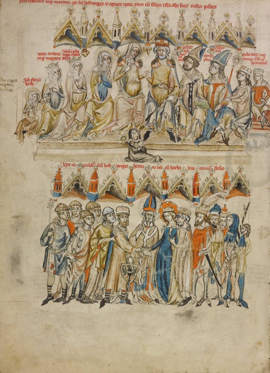 Die Familie von Berthold VI; Die Hochzeit von Hedwig und Heinrich von Court workshop of Duke Ludwig I of Liegnitz and Brieg