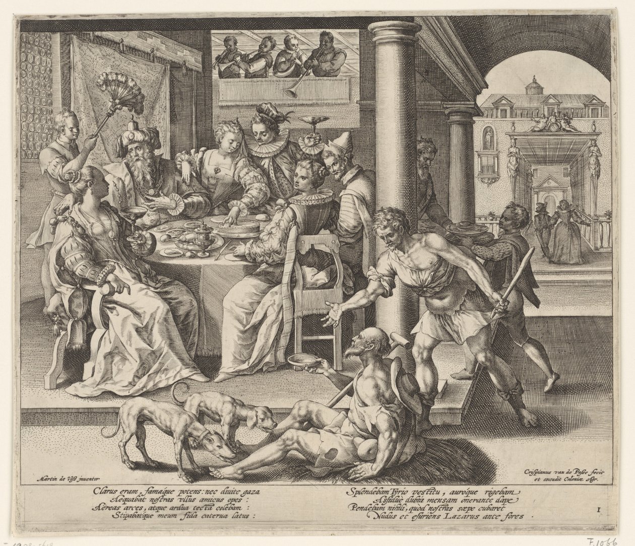 Lazarus im Haus des reichen Mannes von Crispijn van de Passe the Elder