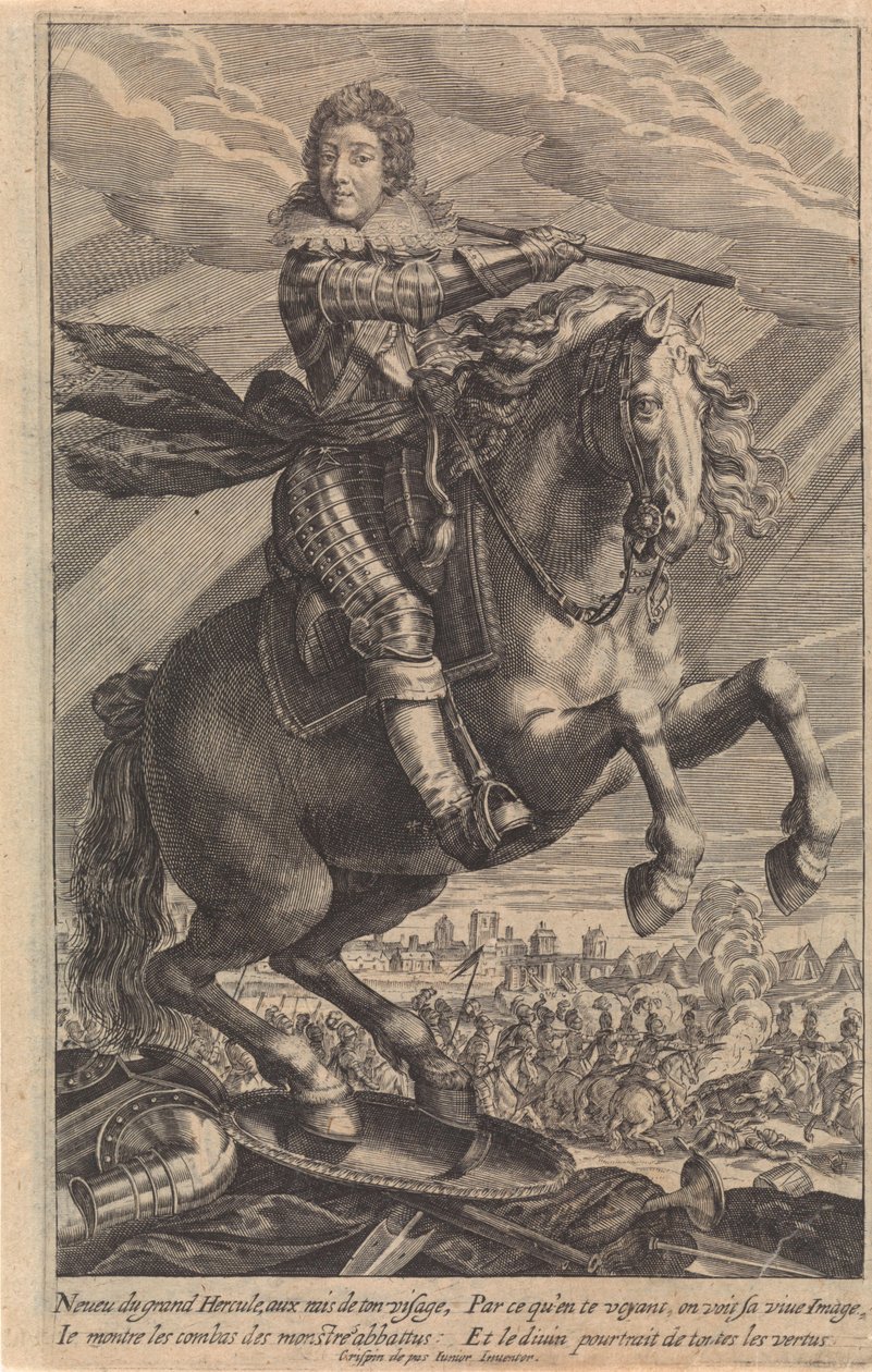 Porträt von Ludwig XIII. zu Pferd von Crispijn van de Passe (II)