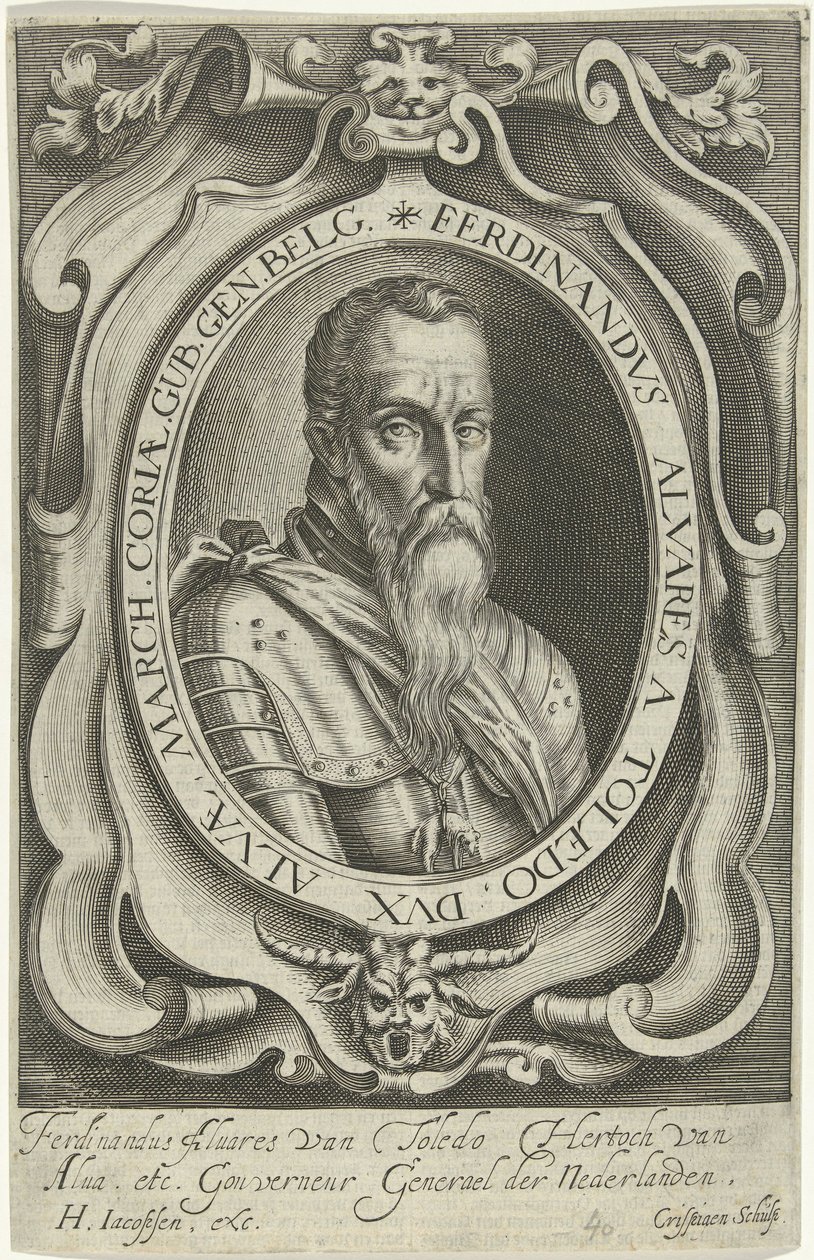 Porträt von Ferdinand Alvarez de Toledo, Herzog von Alva von Crispijn van den Queborn