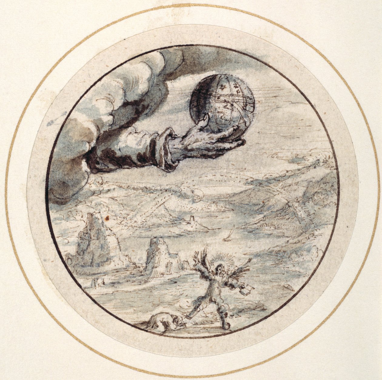 Hand mit Himmelskugel, frühes 17. Jahrhundert von Crispin I de Passe
